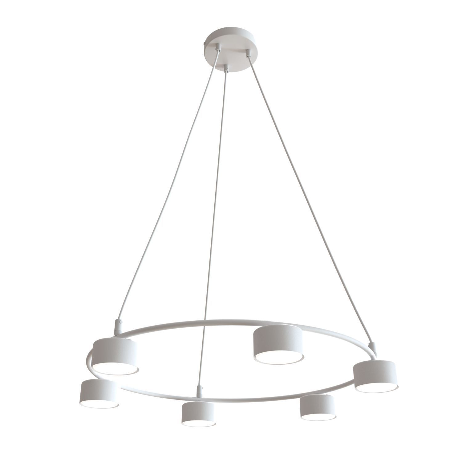 Weiße Hängelampe Metall akzentuiert L:64 cm GX53 6-flmg