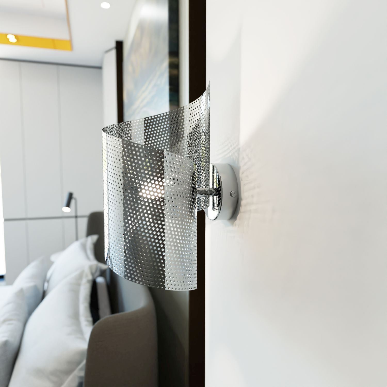 Sichtschutz, Sichtschutz aus Metall, perforiert, Türbeschlag, Wohnaccessoire