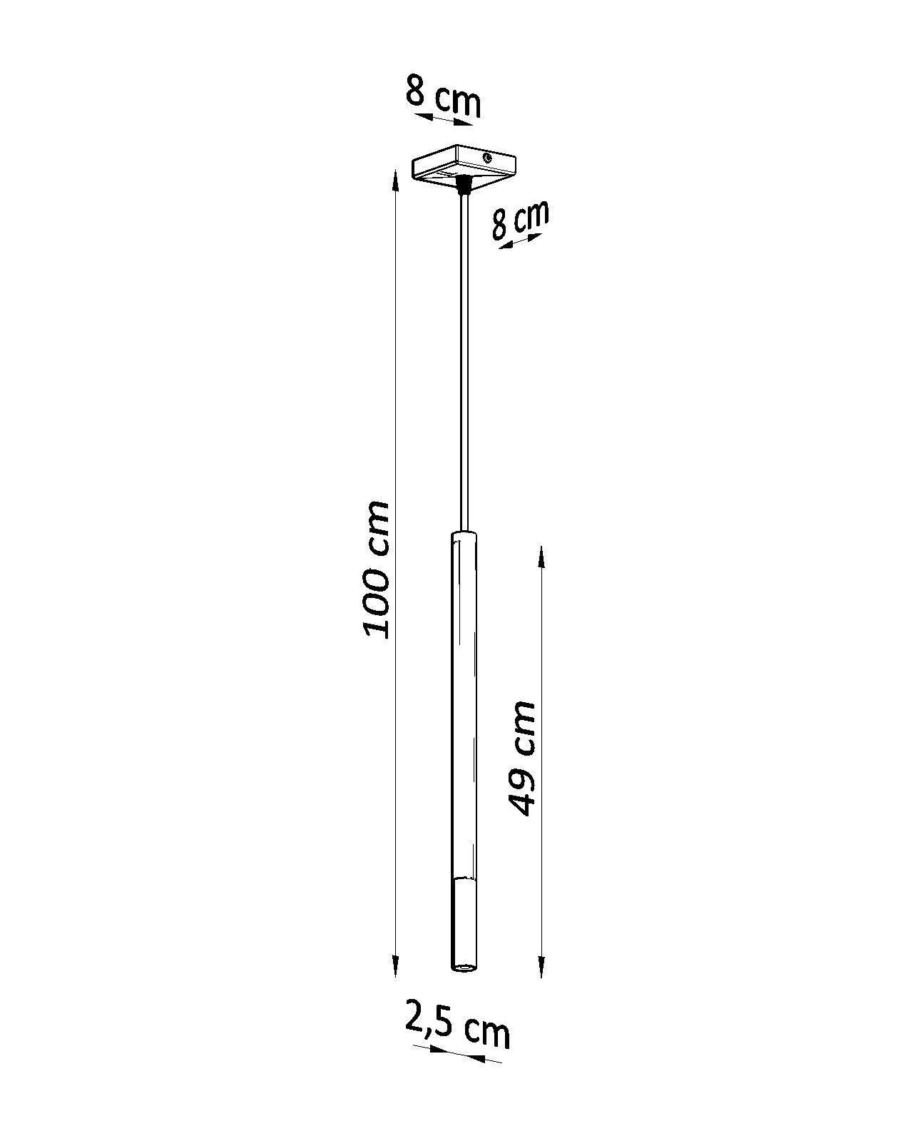 Hängelampe Schwarz Kupfer Ø 2,5 cm schmal Zylinder G9