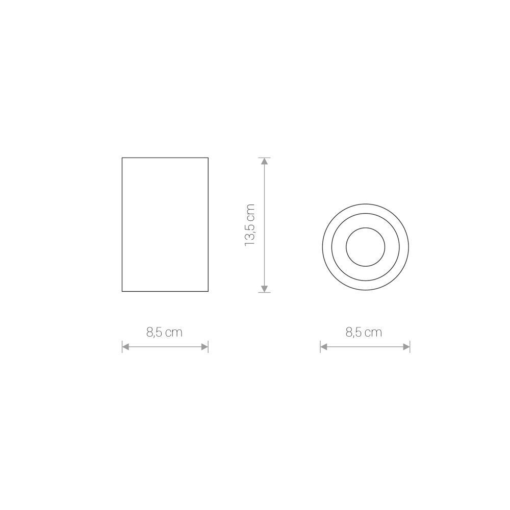 Deckenstrahler Aluminium Glas IP54 Ø8,5cm rund
