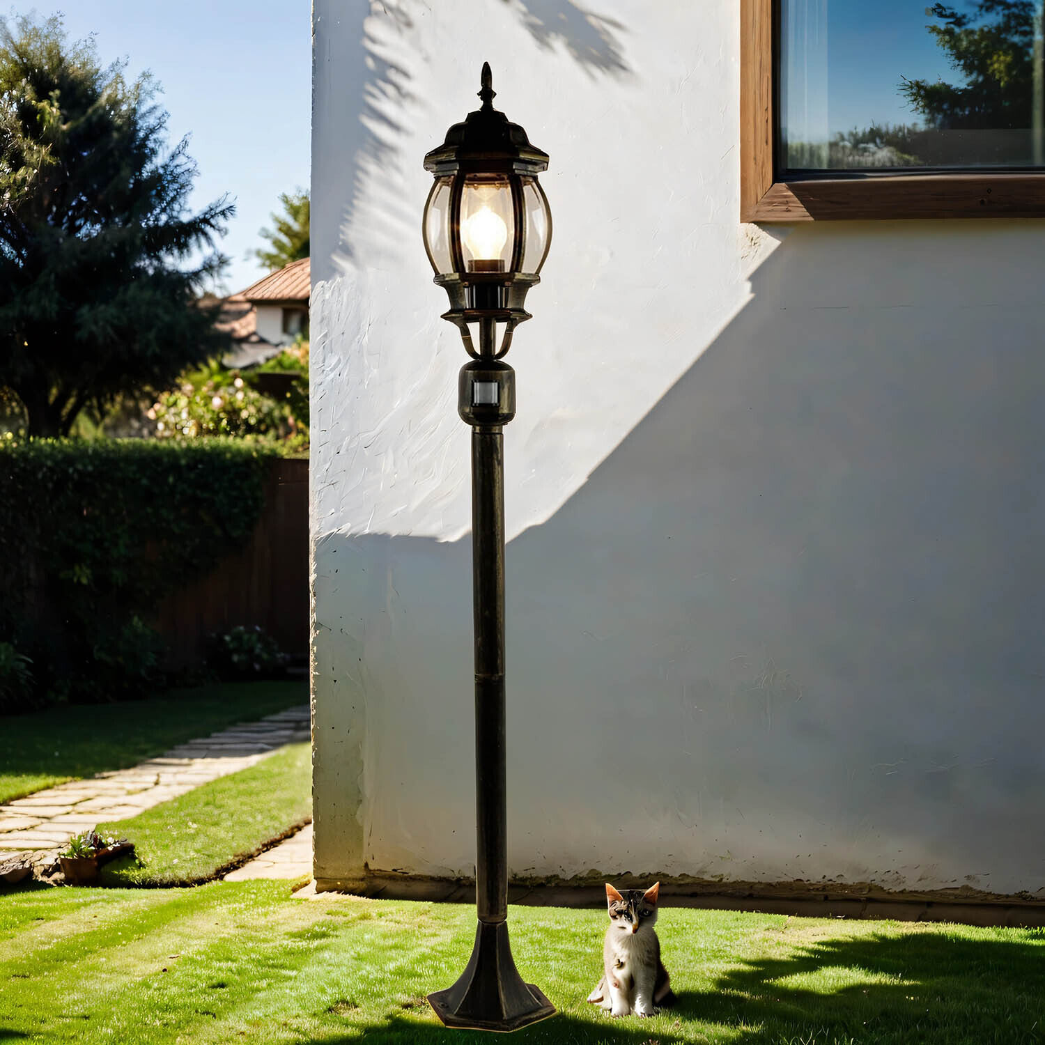 Gras, Pflanze, Lampe, Laternenpfahl