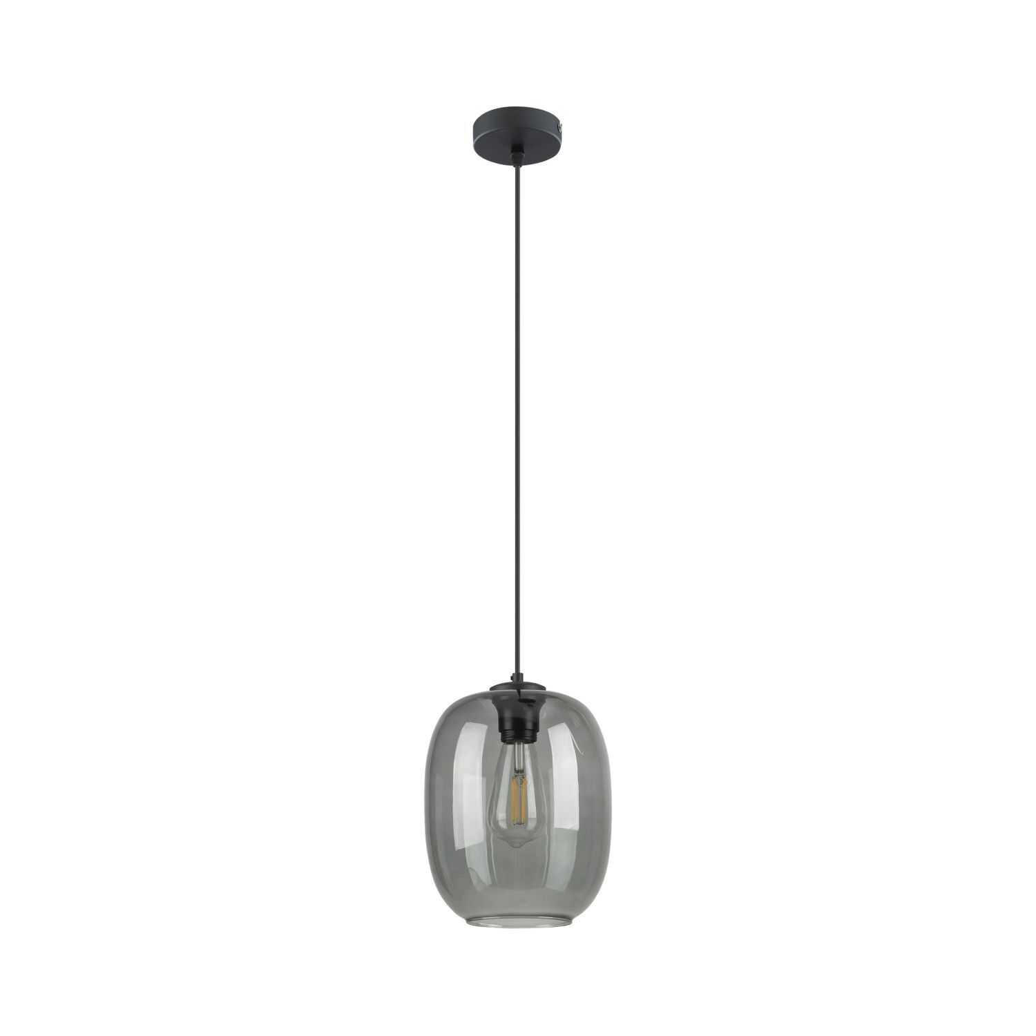 Hängeleuchte Rauchglas Ø 20 cm H: max. 1,7 m verstellbar E27