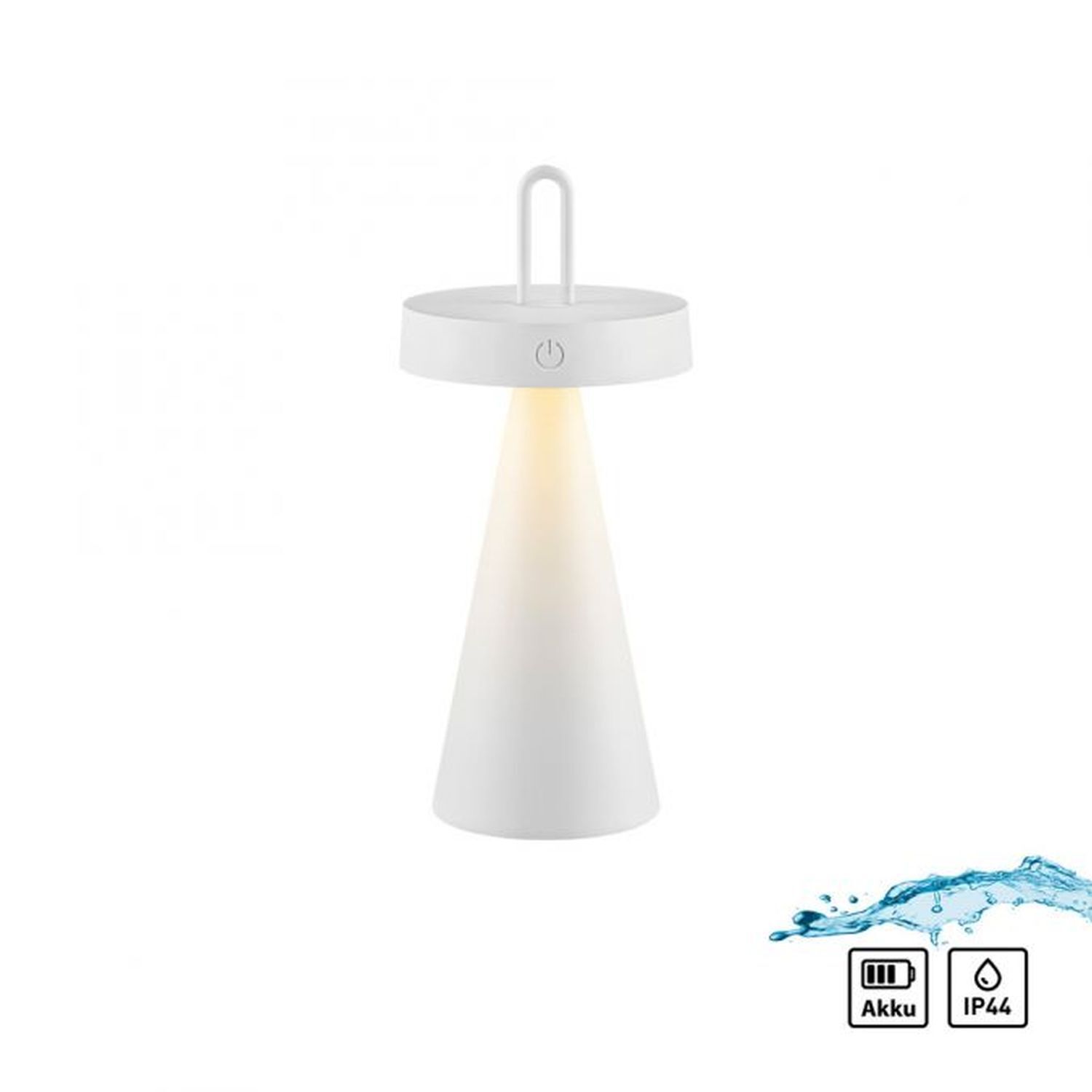 LED Akku Tischlampe Dimmer Touch IP44 2700 K 28,9 cm