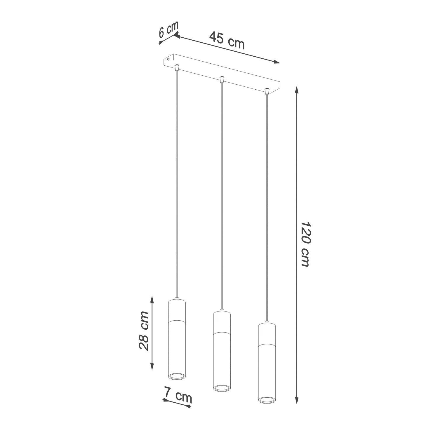 Graue Hängelampe 3-flammig Beton Holz verstellbar GU10