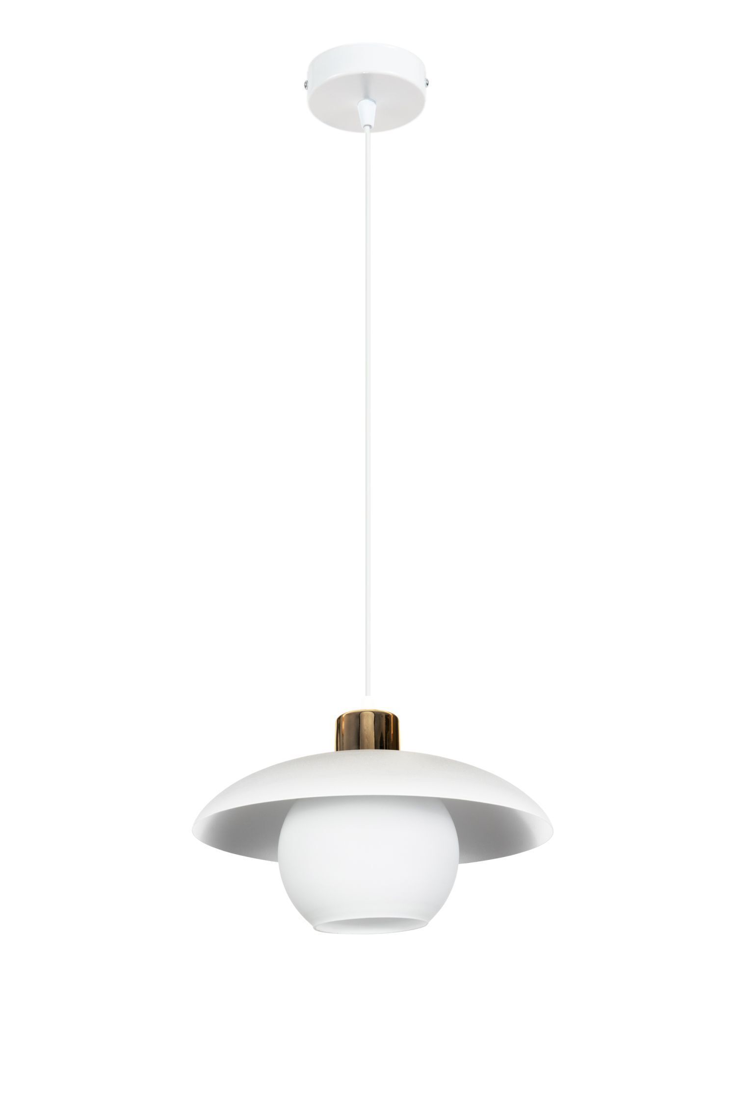 Pendelleuchte Glas Metall E27 Ø30 cm Weiß blendarm Lampe, Leuchte, Deckenleuchte