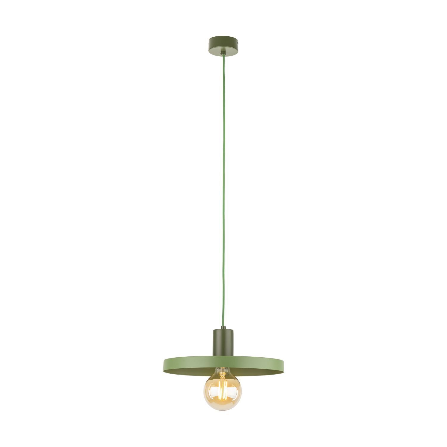 Grüne Pendelleuchte E27 Ø30 cm rund Vintage Metall