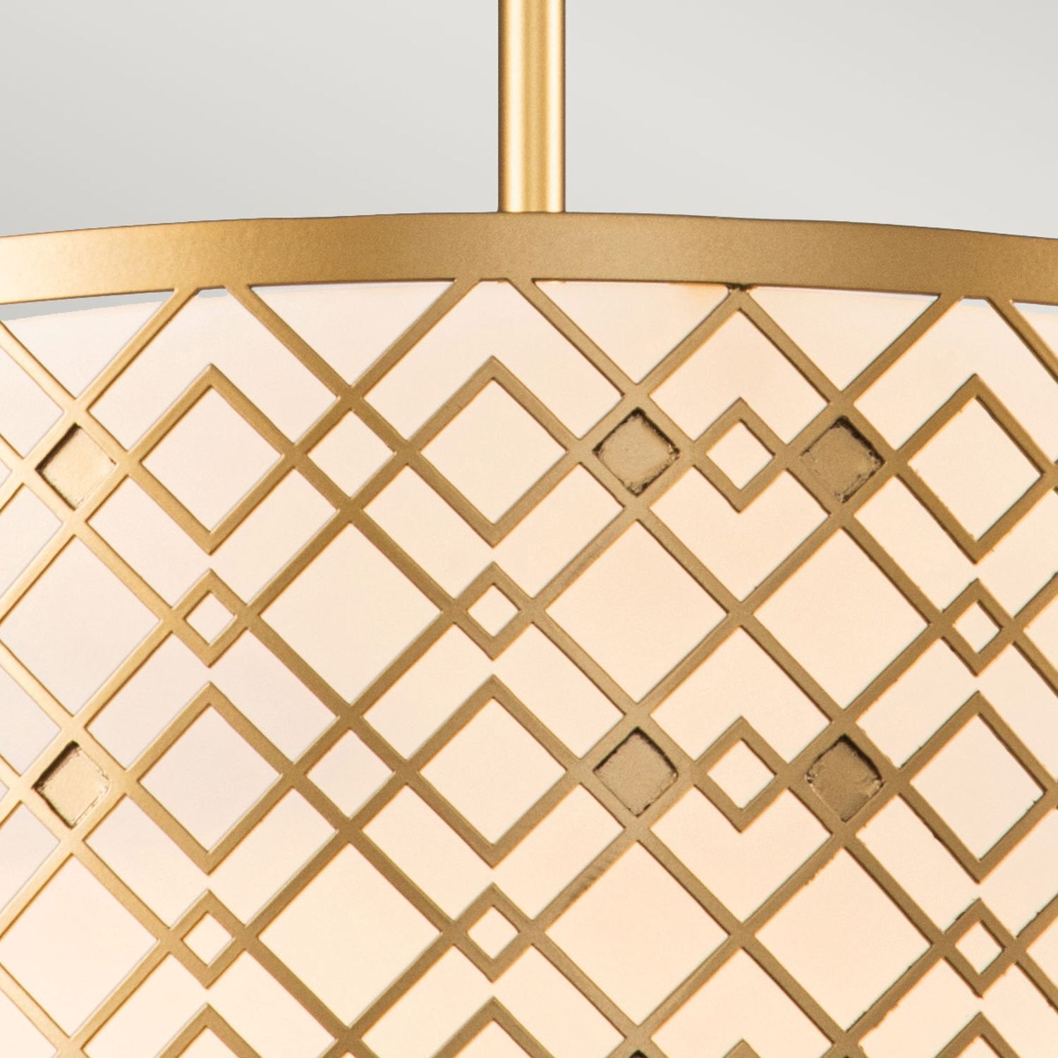 Hängeleuchte rund Ø 40,6 cm Höhe verstellbar in Gold Weiß