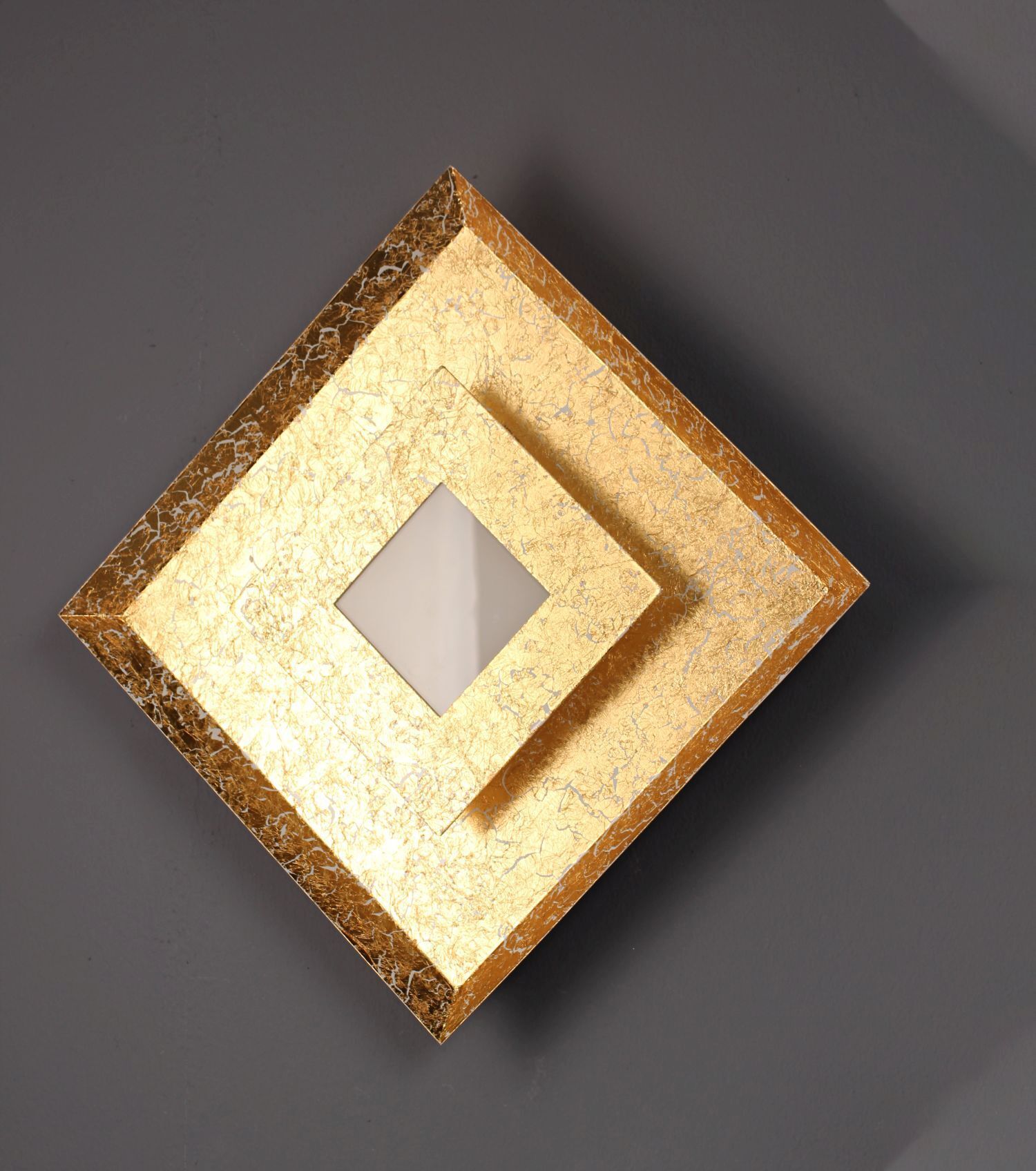 LED Wandlampe Metall in Gold B:32 cm Wand Decke dimmbar