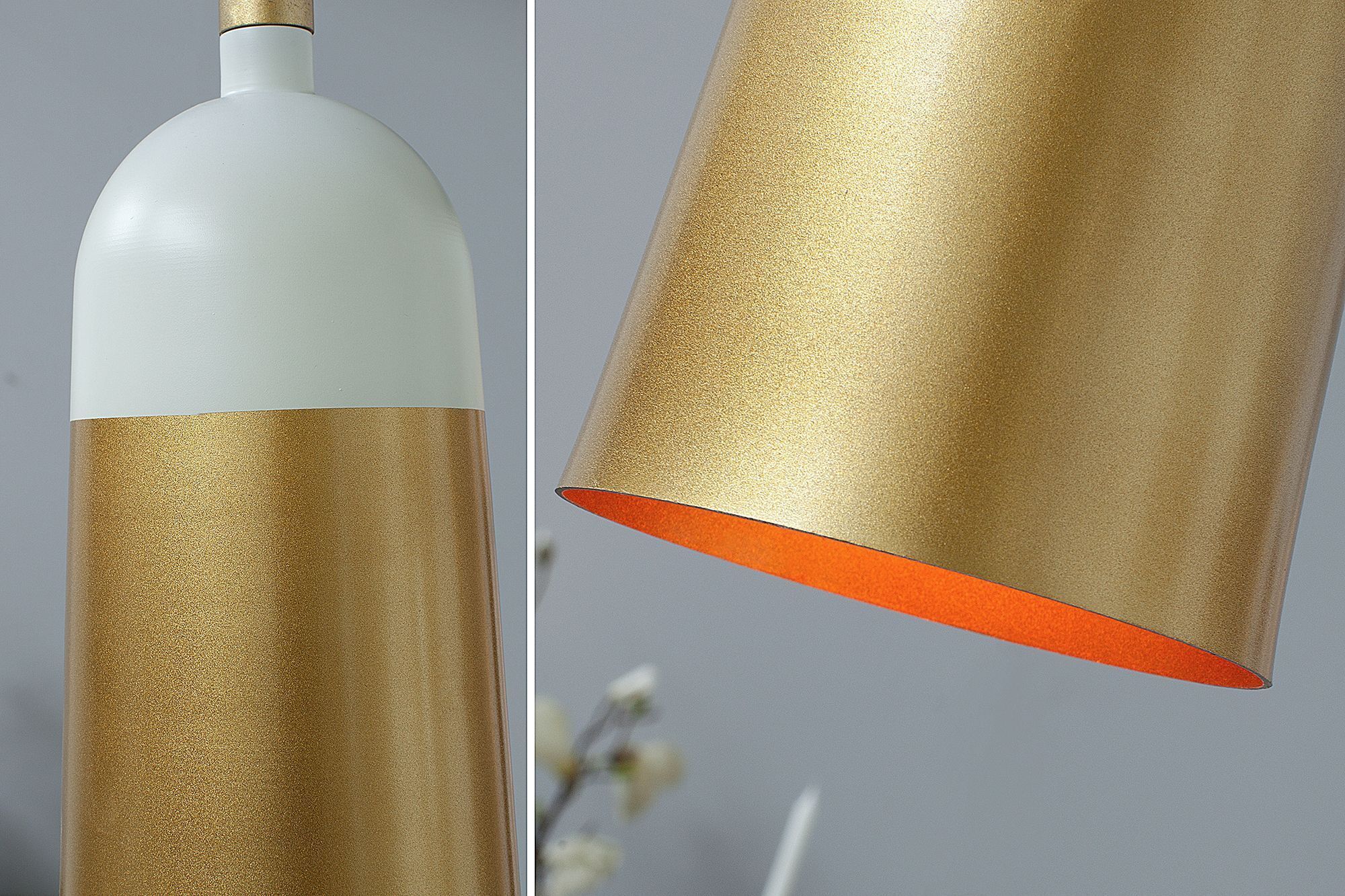 Retro Designerleuchte Loft Ø14cm elegant Weiß Gold