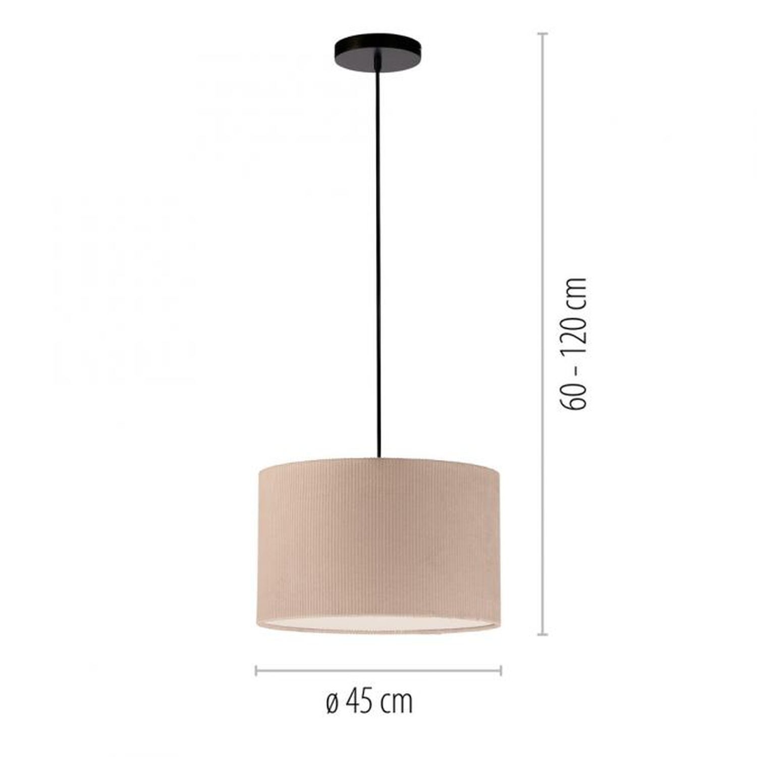 Stoff Hängelampe blendarm Beige E27 Ø45 cm gemütlich