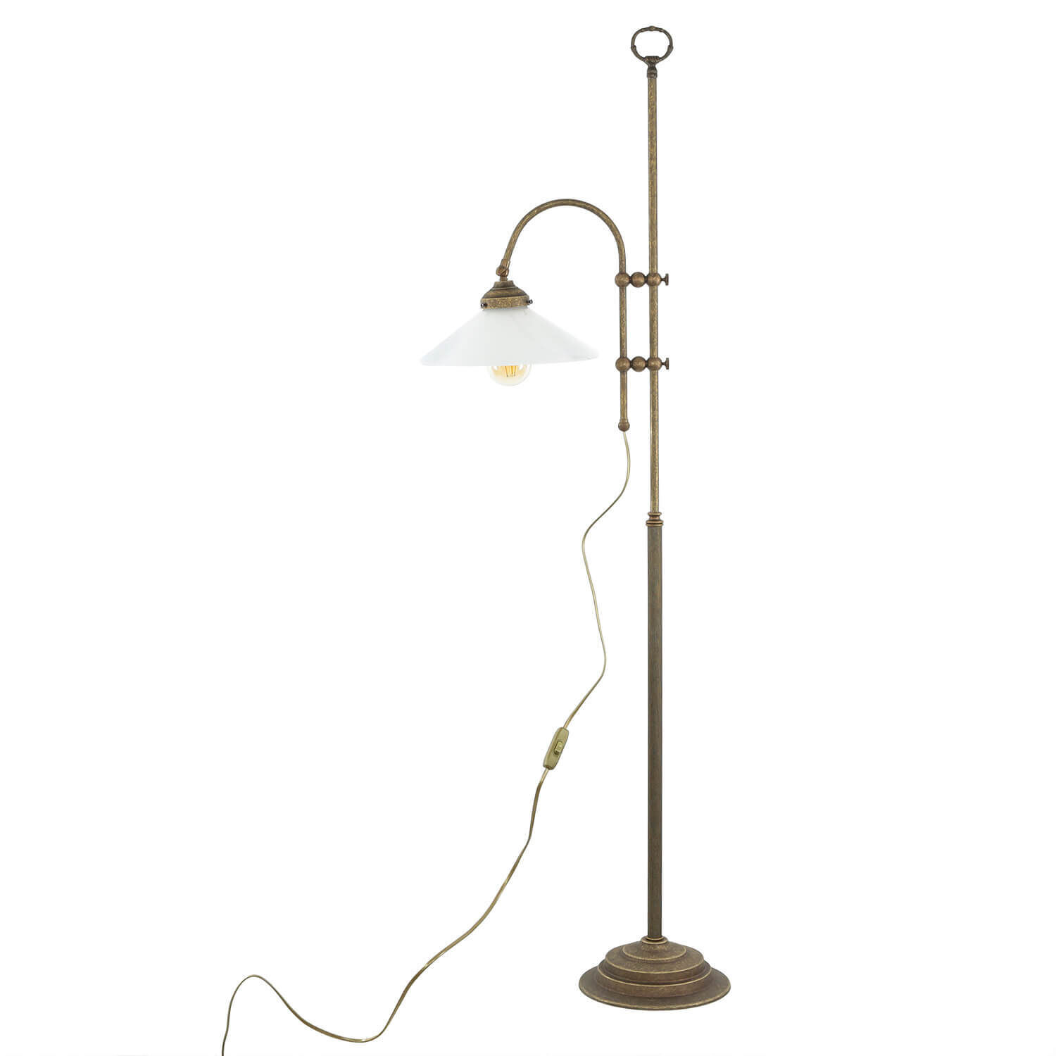 Rustikale Stehleuchte Standlampe E27 Fiordo Lampe, Lampenschirm