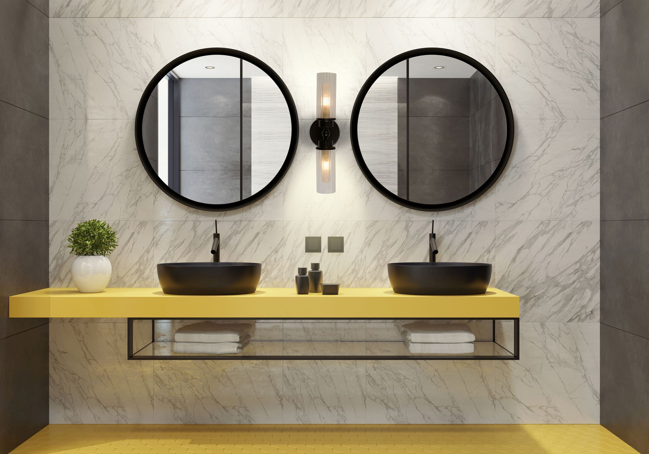 Up Down Wandleuchte Schwarz Metall Glas G9 IP44 H:37 cm