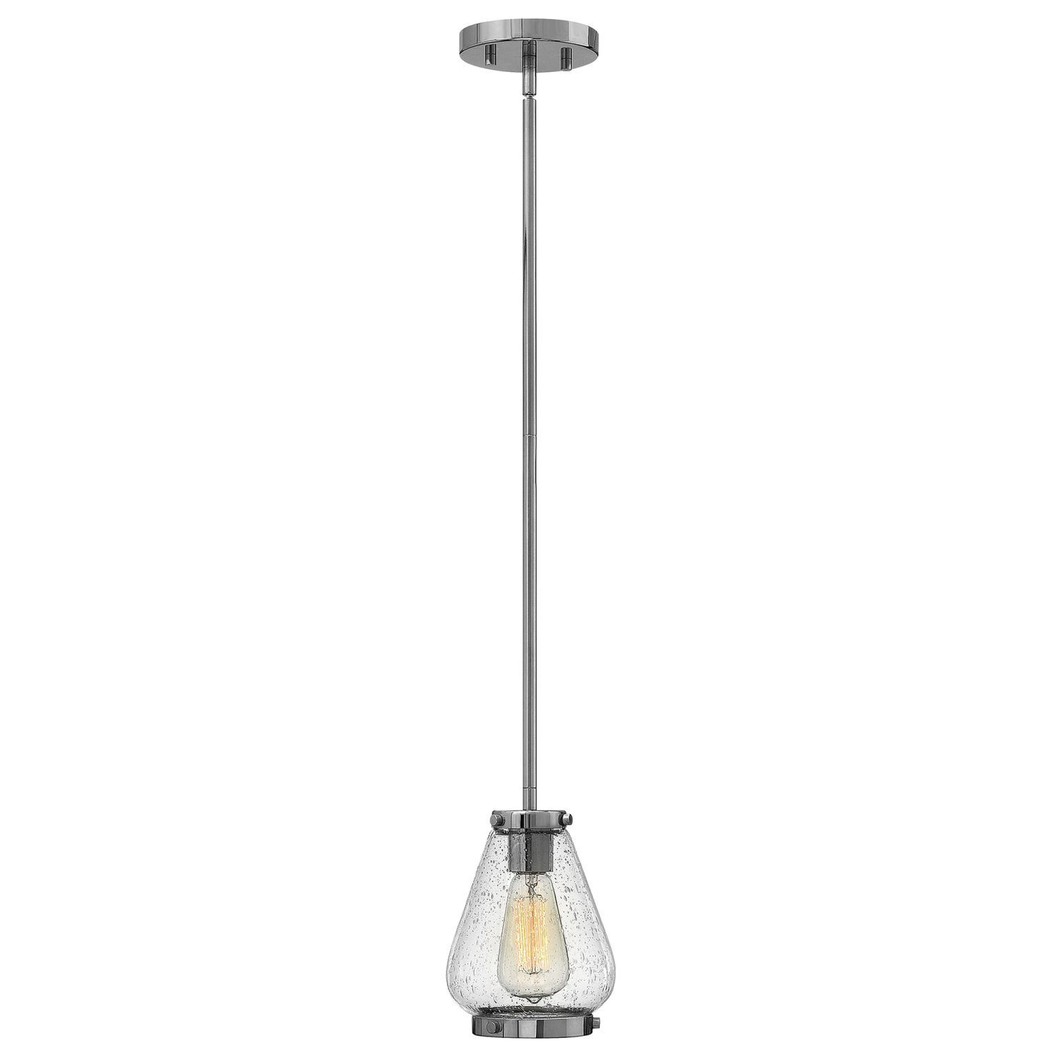 Deckenlampe Vintage Design Ø15cm Chrom E27 Metall Glas