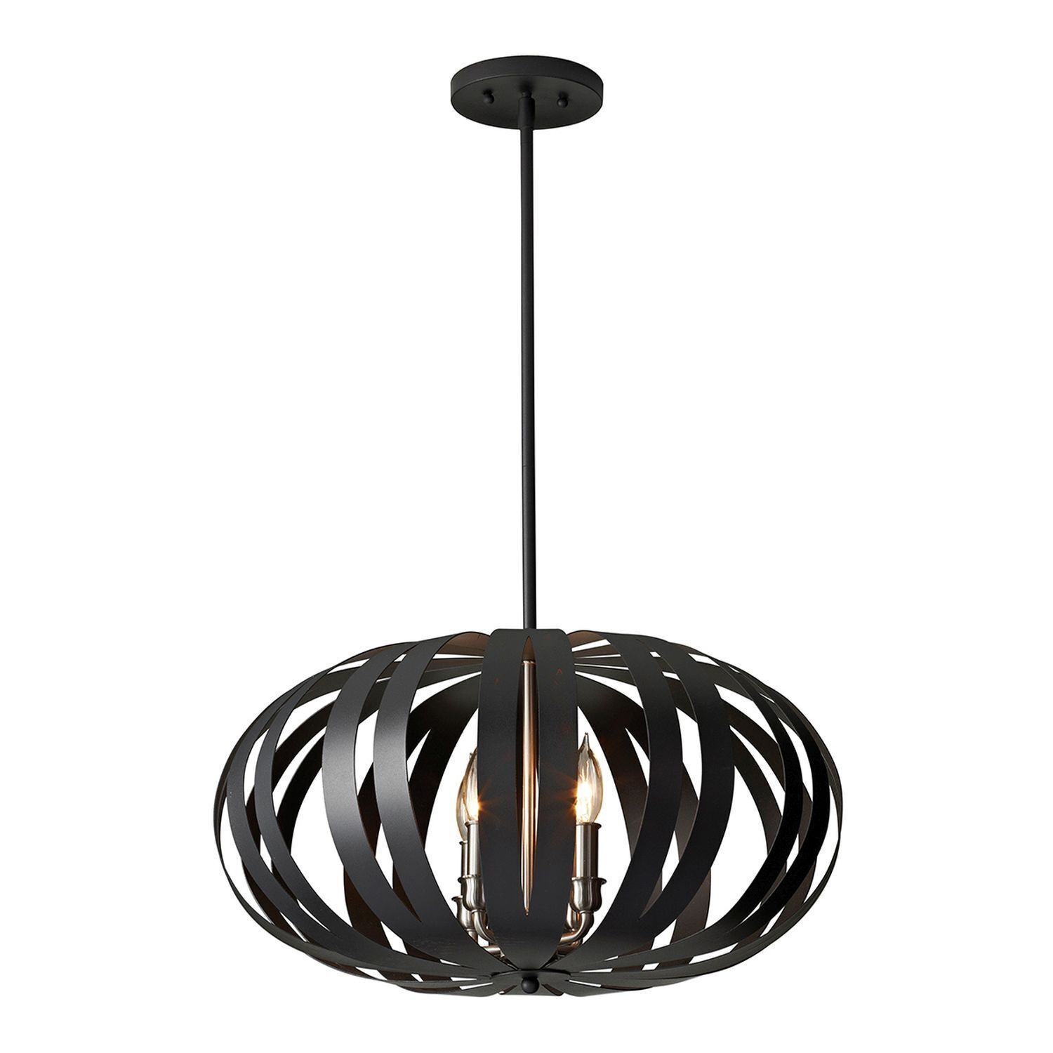 Deckenleuchte CEYDA Schwarz Ø55cm kürzbar Lampe Leuchter, Lampe