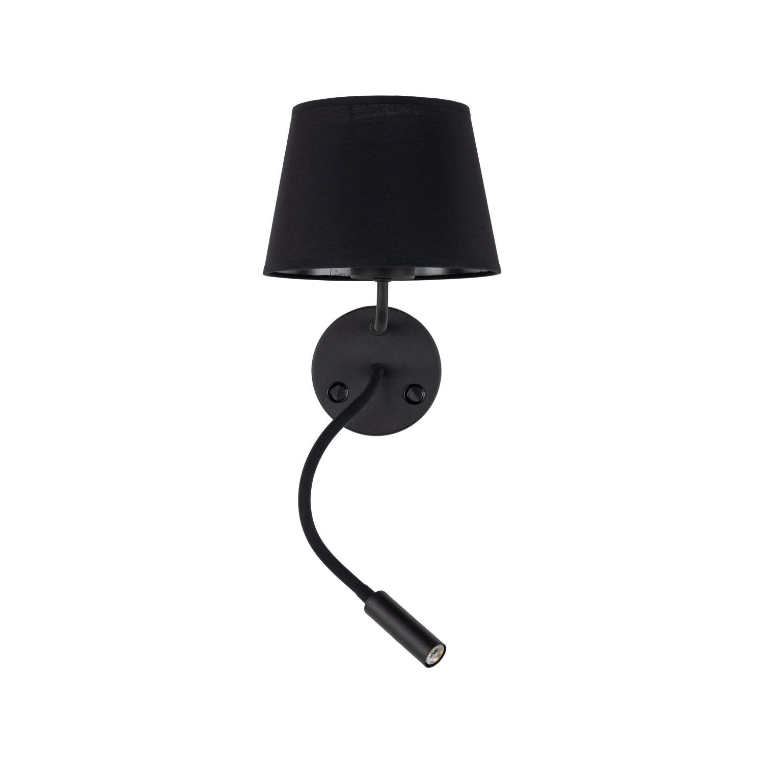 Wandlampe Schalter Schwanenhals H: 50 cm E27 + G9 Schwarz