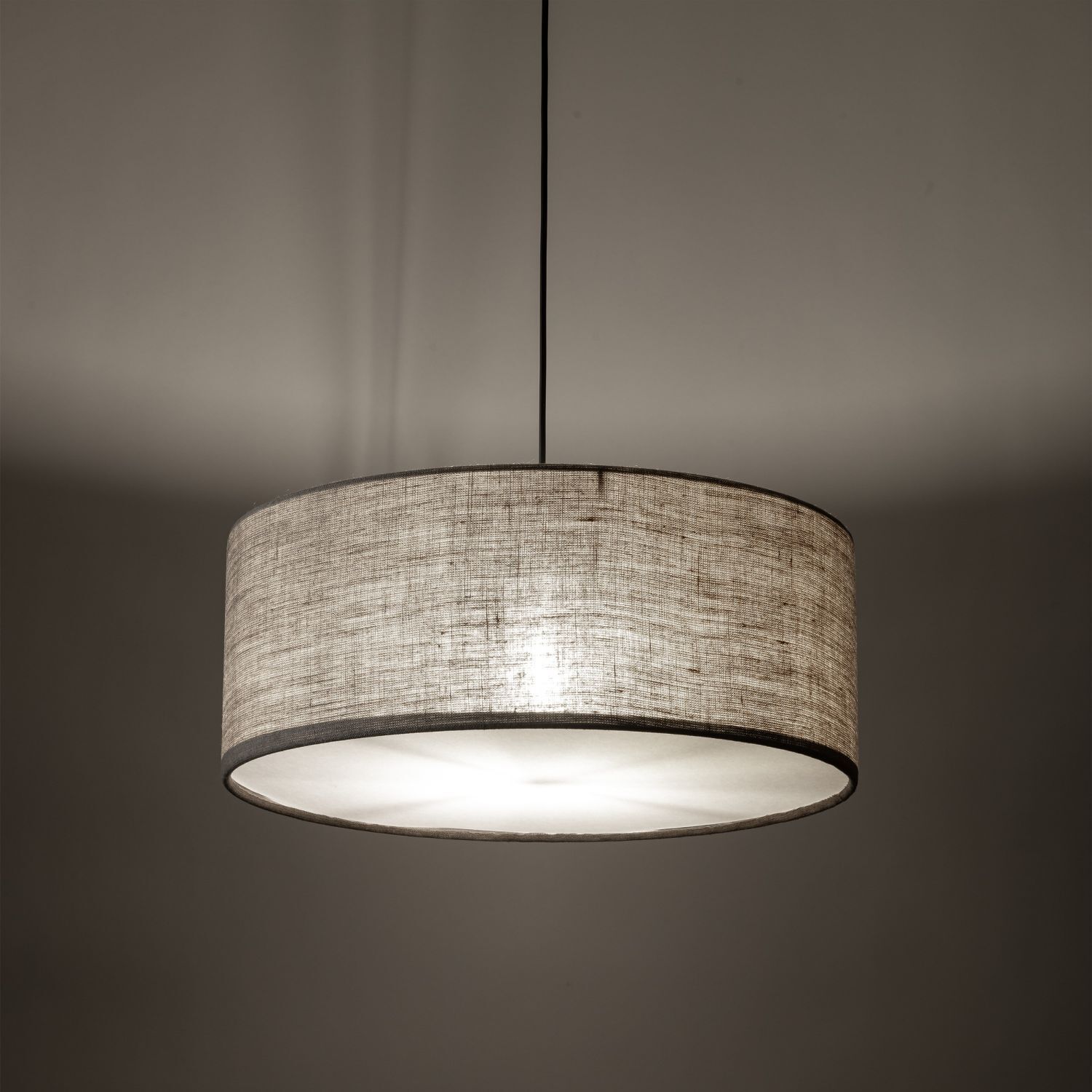 Hängeleuchte rund Ø 50 cm H: max. 110 cm Jute 3x E27 Modern Lampe