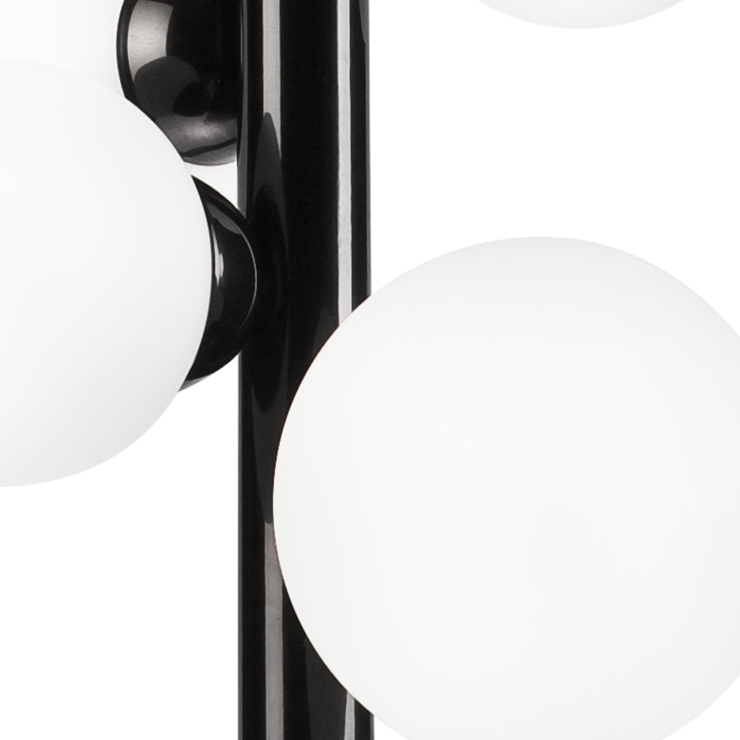 Hängeleuchte Schwarz Weiß Kugelschirme 4x E27 Glas Metall