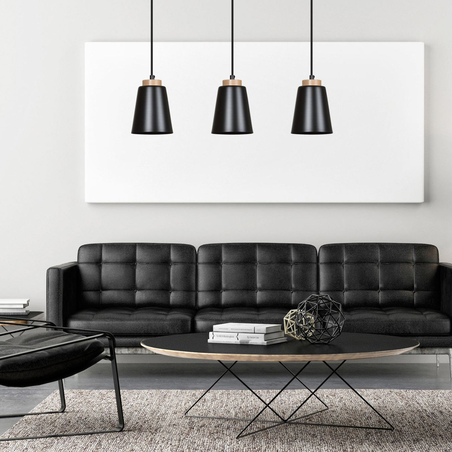 Metall Hängelampe Schwarz Metall Holz Esstisch Couch, Mobiliar, Lampe, Wohnzimmer, Tabelle