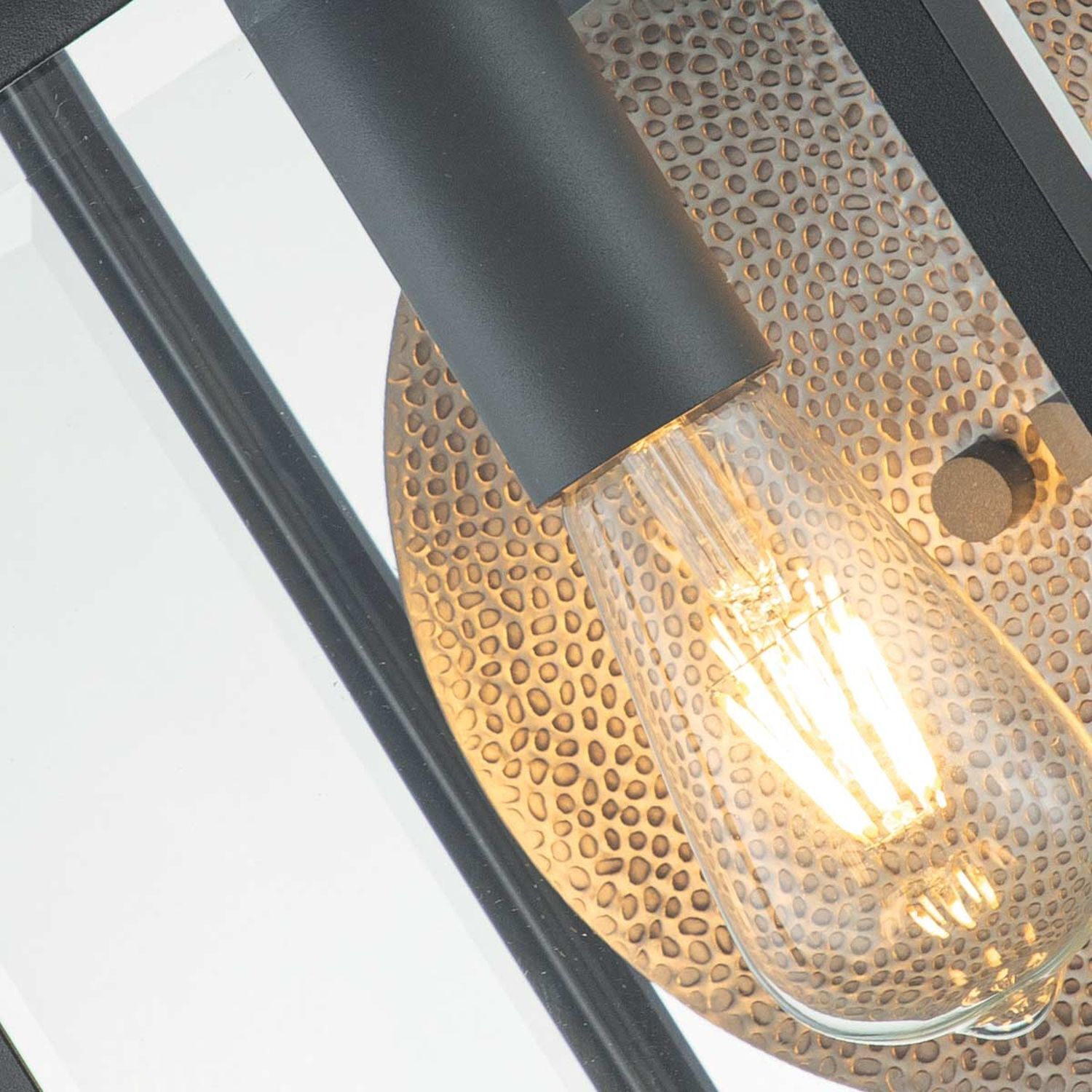Außenlampe Wand E27 IP44 45,7 cm hoch Glas Aluminium