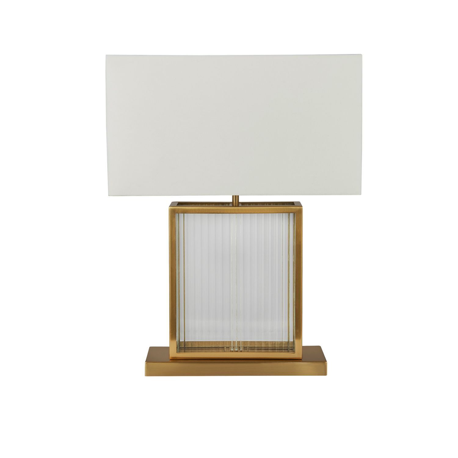 Tischlampe Samtschirm H: 53 cm E27 in Messing Weiß
