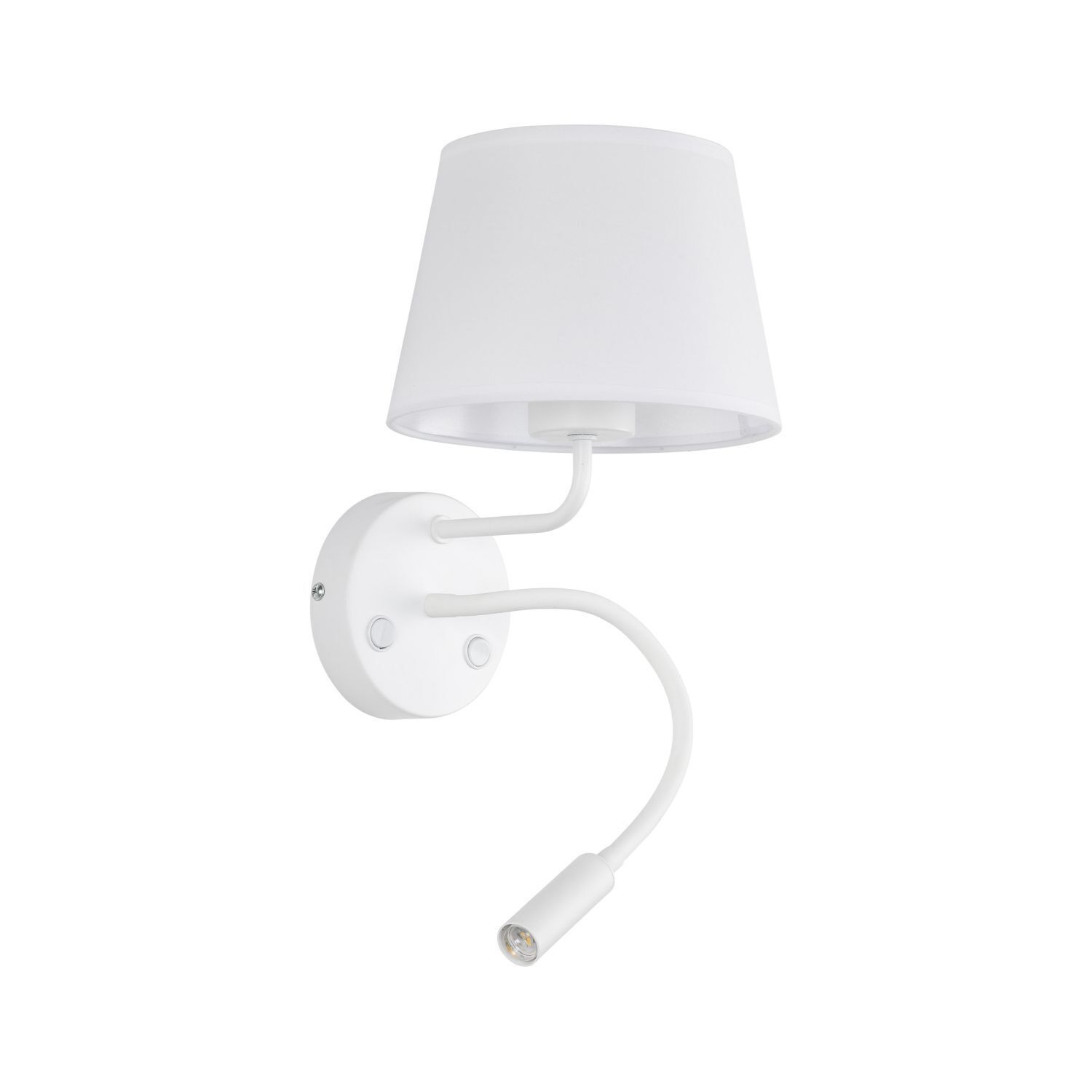 Wandleuchte Schwanenhals Schalter H: 50 cm Metall Stoff Lampe, Lampenschirm, Drinnen, Zimmer, Duscharmatur
