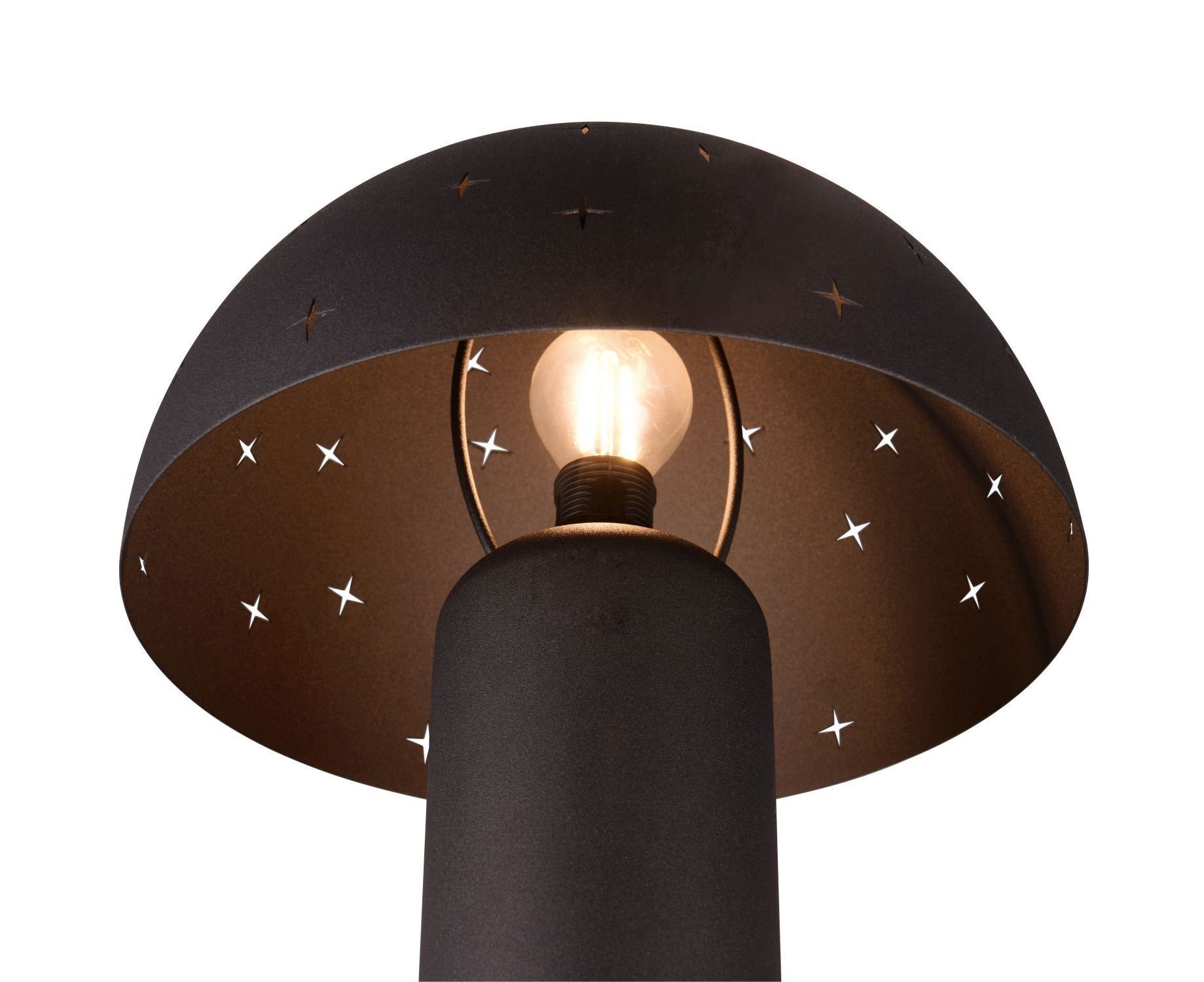 Stylische Tischlampe Schwarz Metall E14 32,5 cm Sterne