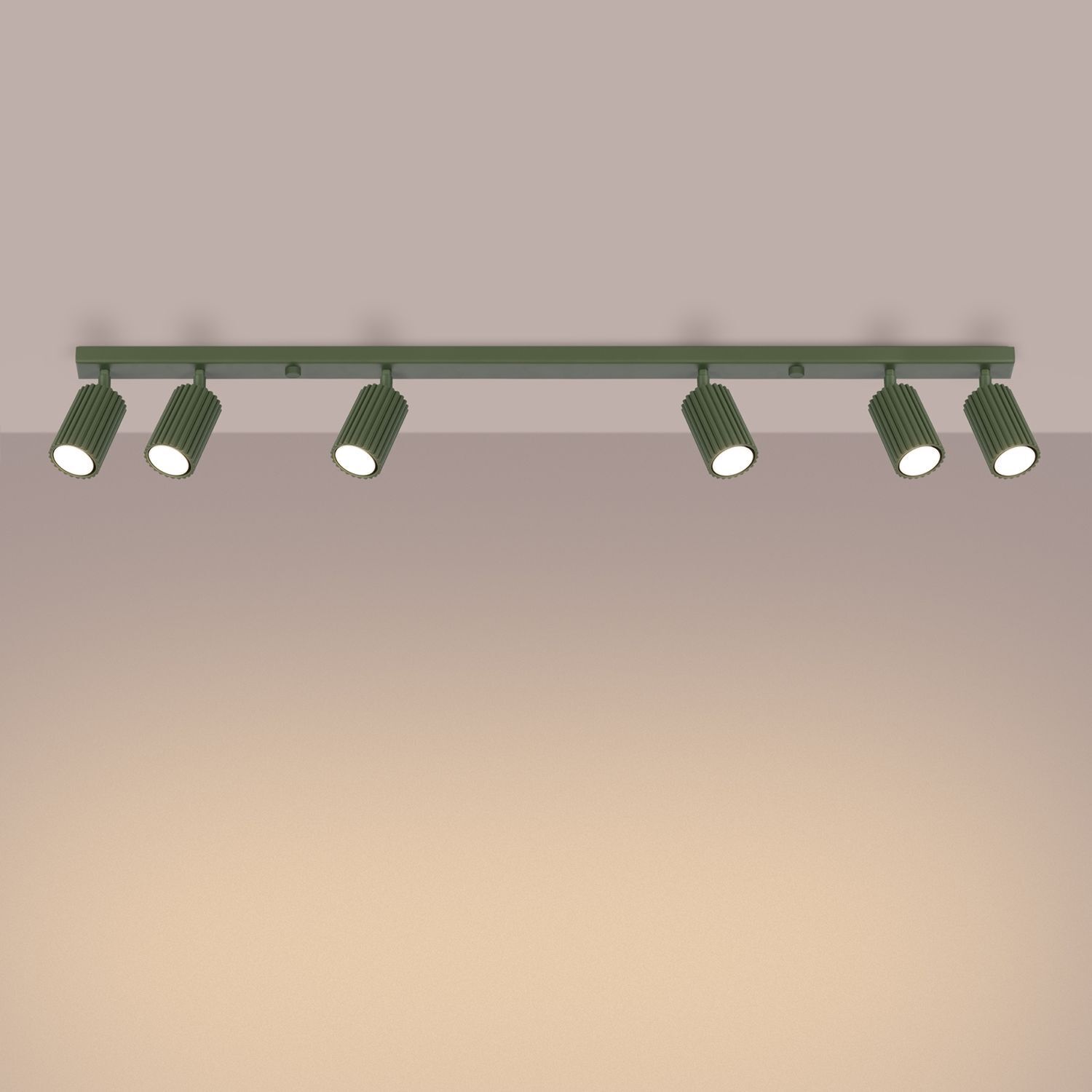 Deckenlampe Modern 117 cm lang GU10 6-flammig schwenkbar Grün