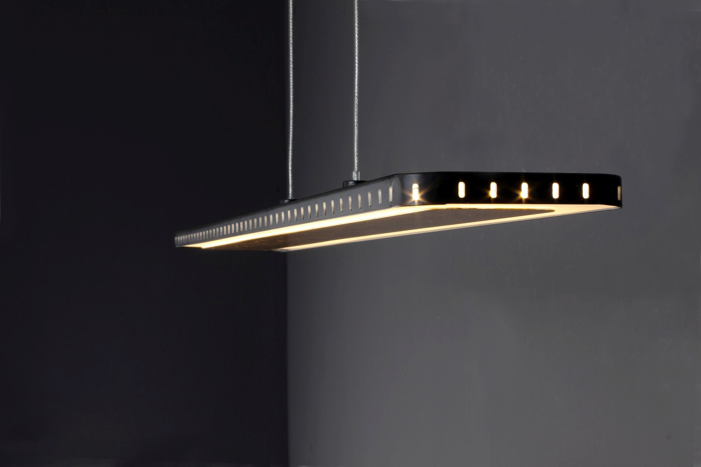 LED Pendelleuchte Aluminium Gold Schwarz 3000 K 70 cm