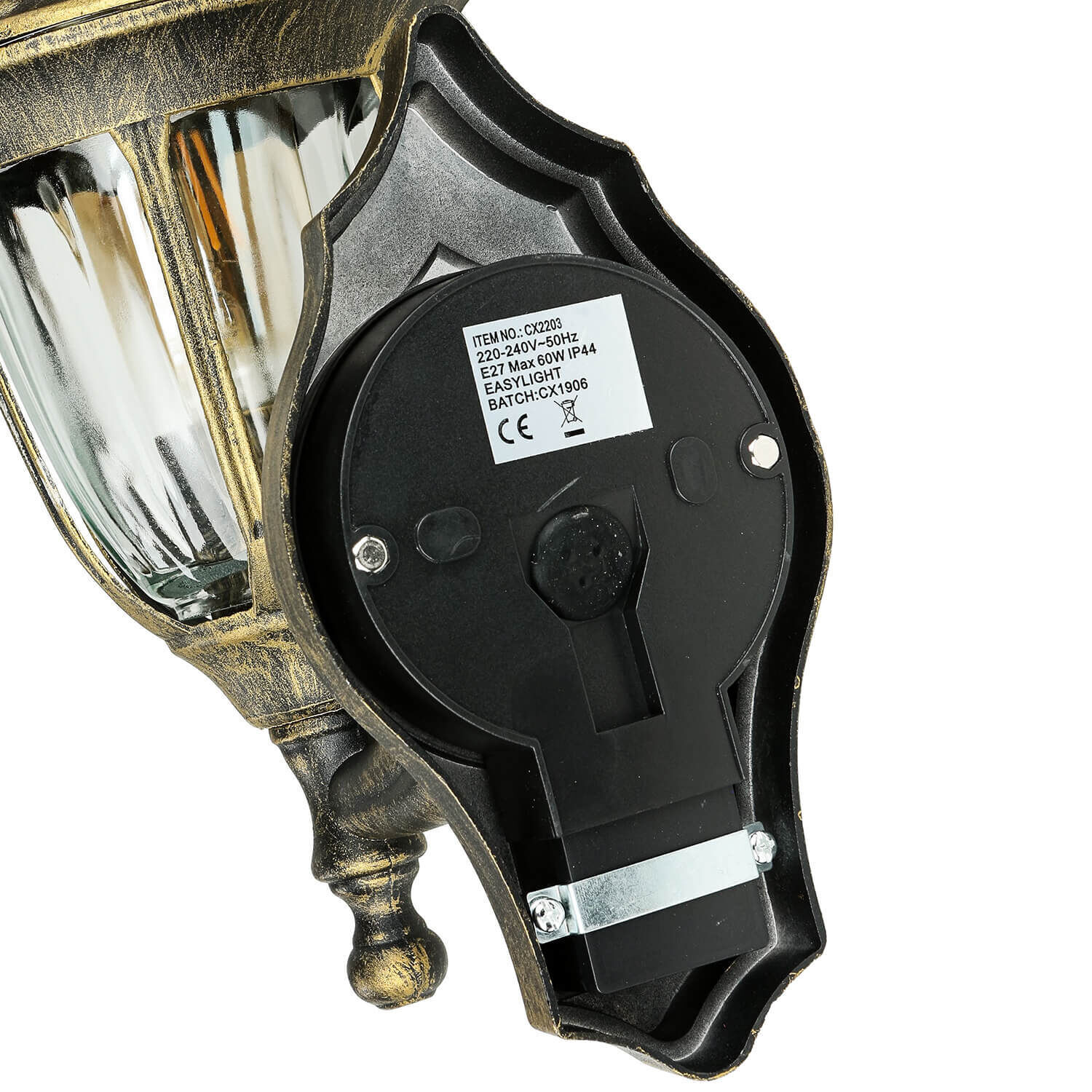 Wandlampe, Laterne, Leuchte, Deckeneinbau, Brassiert, Glaskammer