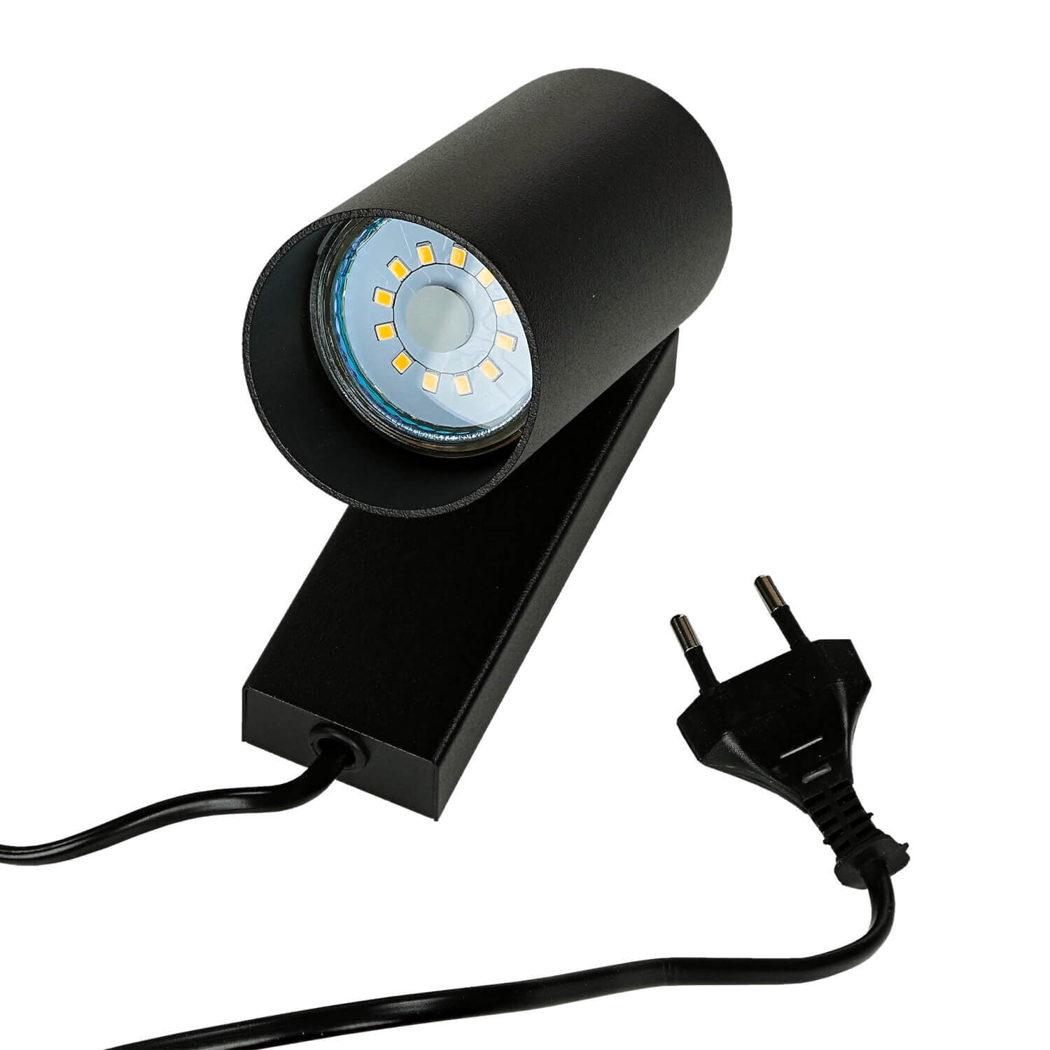 Kleine Spot Lampe mit Schalter Kabel Schwarz GU10