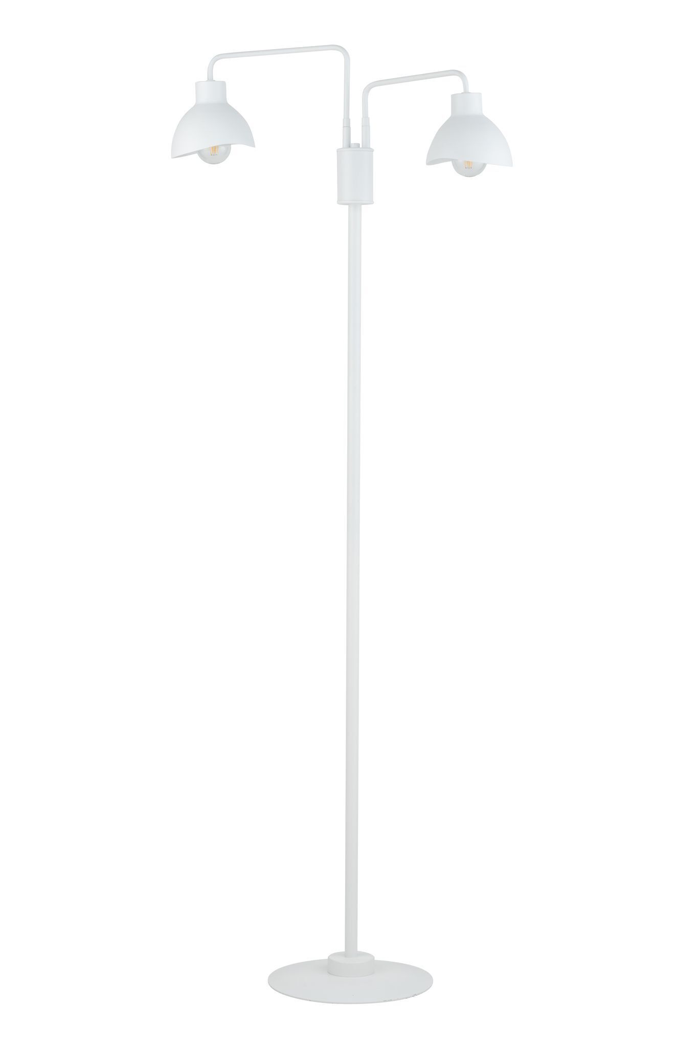 Stehlampe 2-flammig Weiß Metall Lesen E27 162 cm hoch