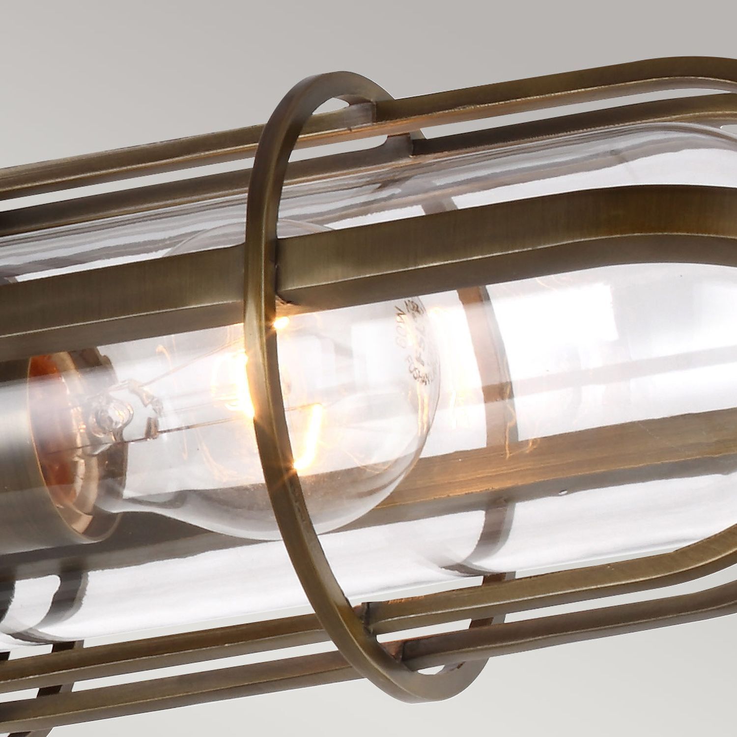 Deckenleuchte Bad IP44 B: 65,4 cm 3x E27 Metall Glas Vintage Lampe, Beleuchtung, Leuchte