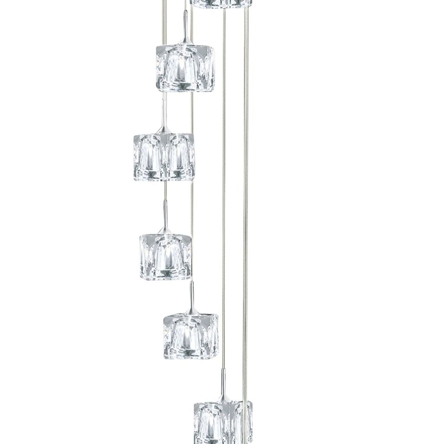 Runde LED Pendelleuchte 8-flmg Metall Glas Ø20 cm 5 W