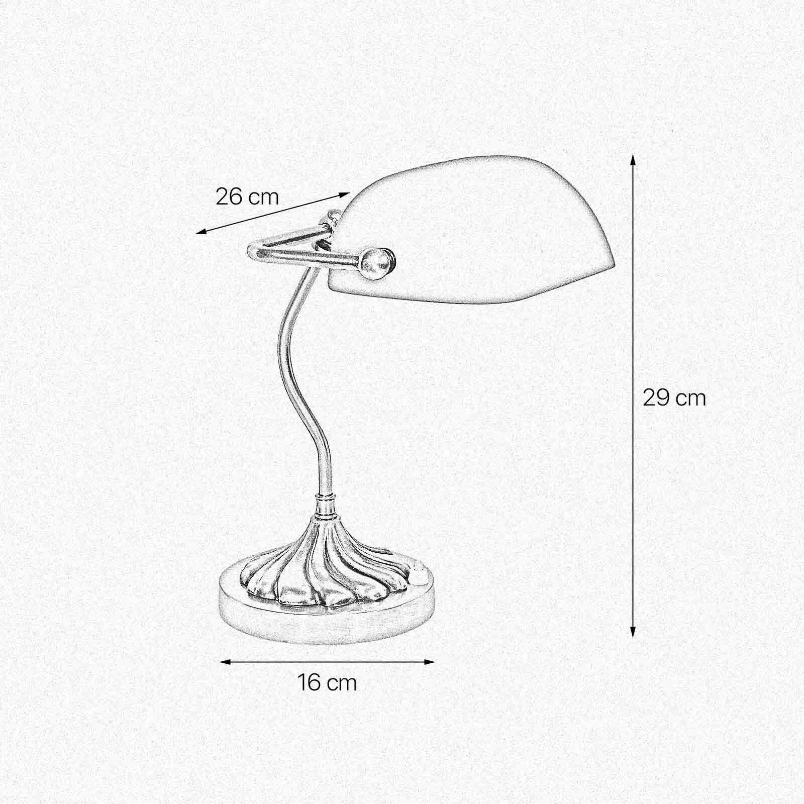 Bankerlampe in Bronze hell Grün E27 29 cm Glas Messing