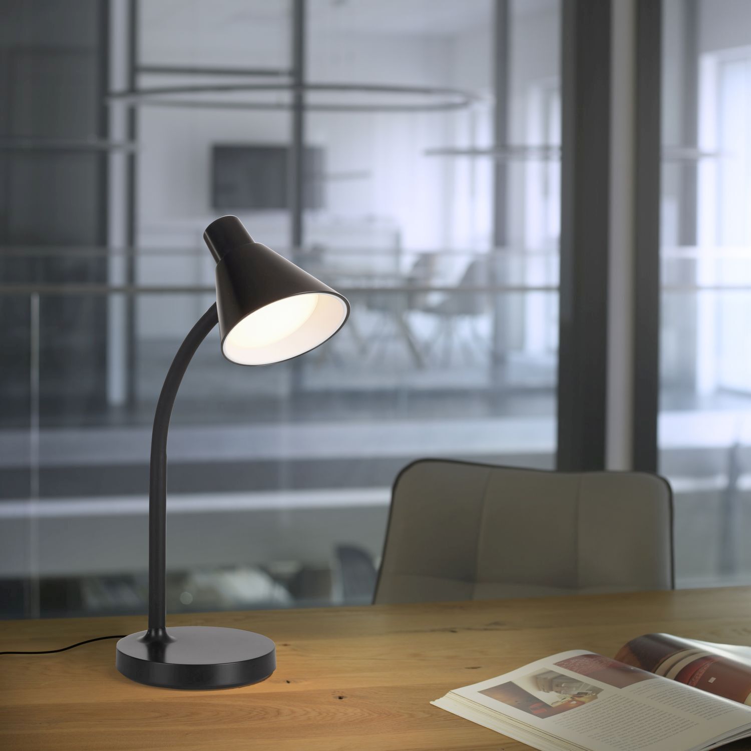 LED Schreibtischleuchte Metall 38 cm Schwarz 4 W Modern