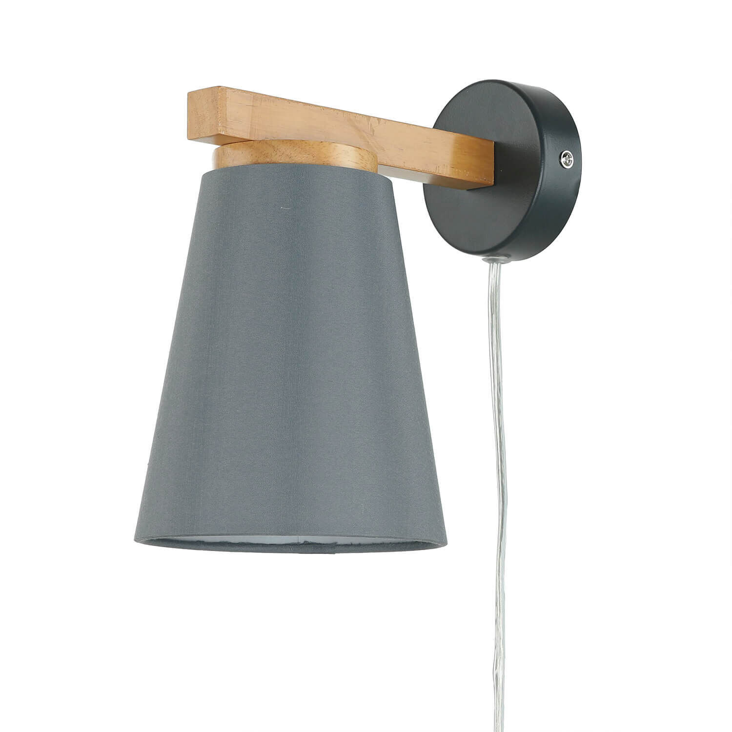Wandlampe mit Schalter Kabel Grau Skandinavisch Lampe, Lampenschirm