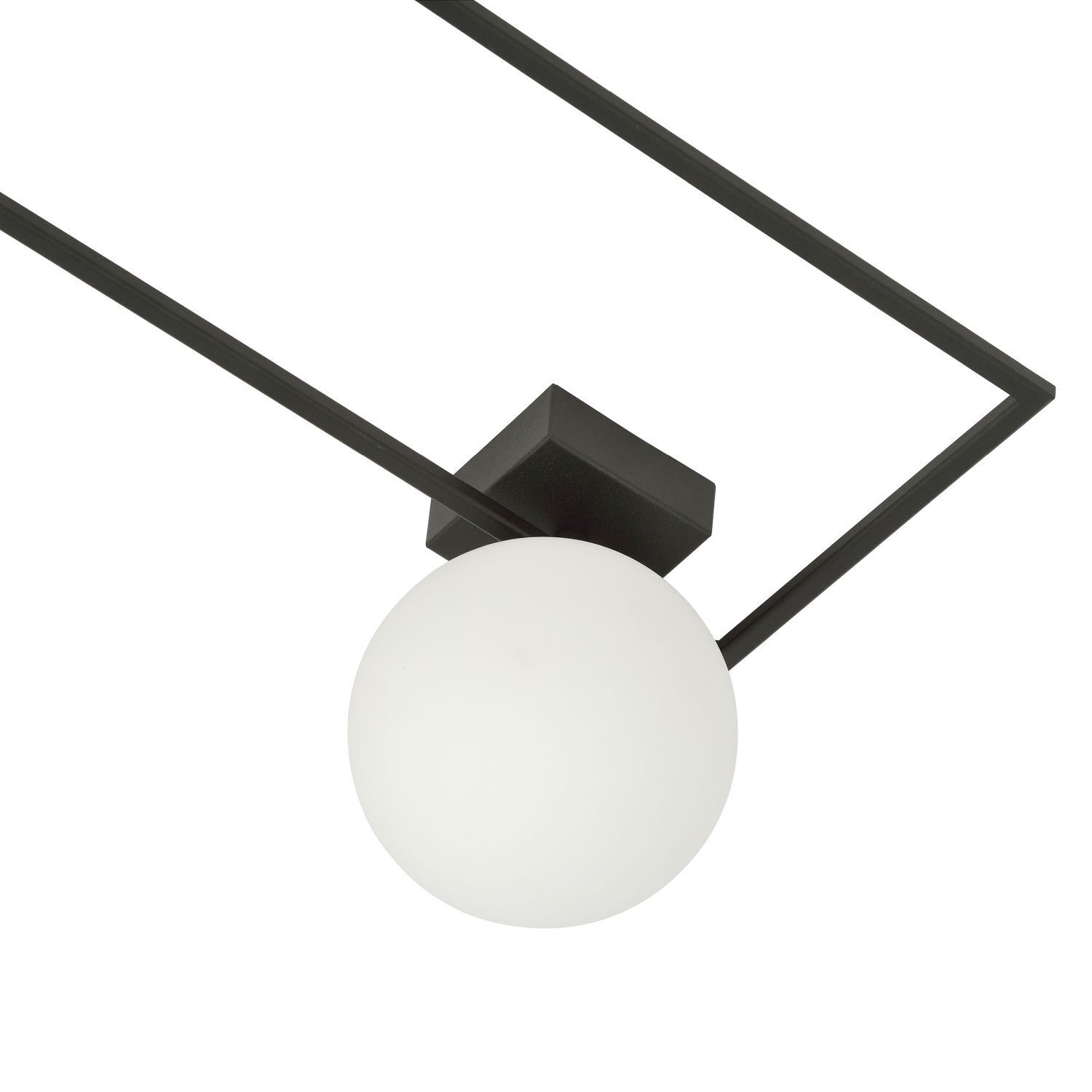 Deckenleuchte Glas Metall L: 50 cm Schwarz Weiß E14 Modern