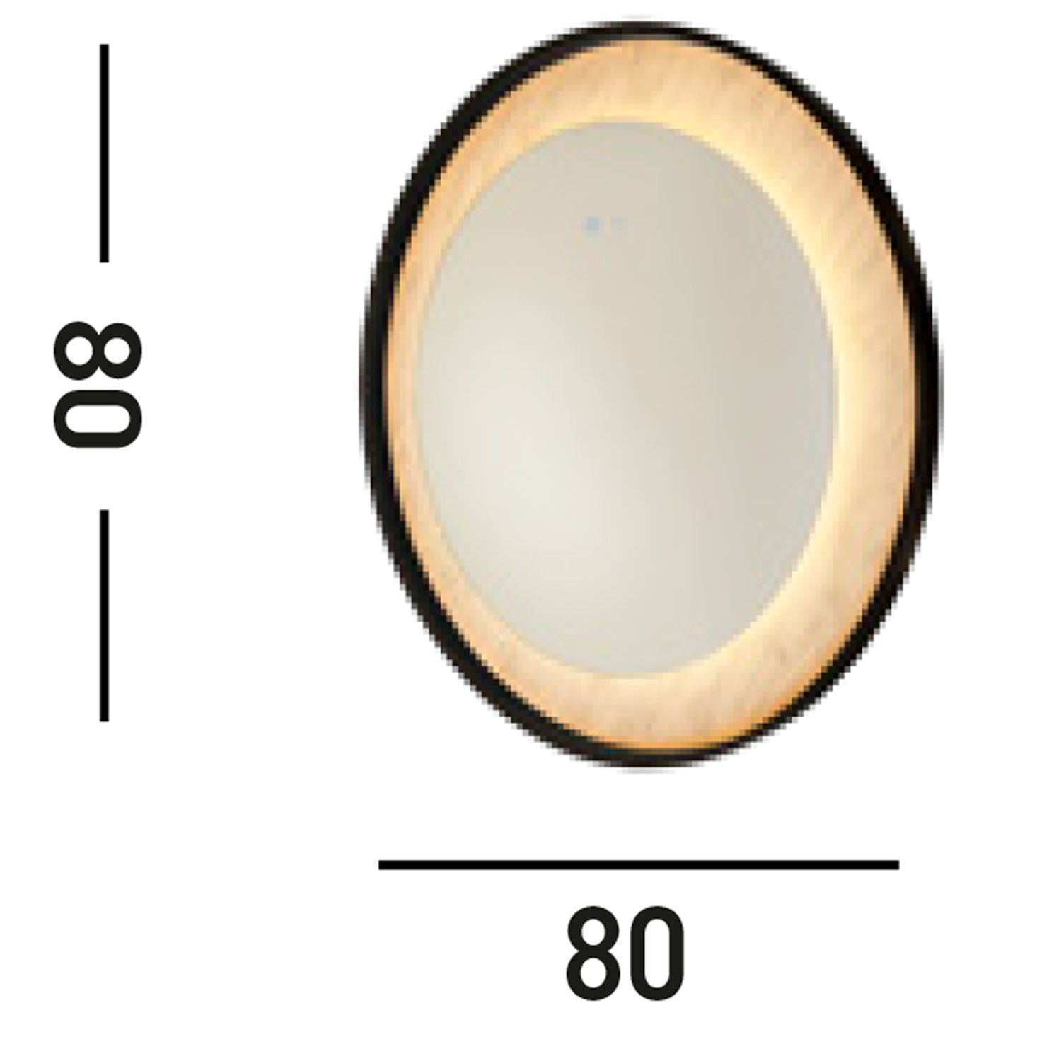 LED Wandlampe dimmbar Glas Metall Touch IP44 Ø80 cm Teller
