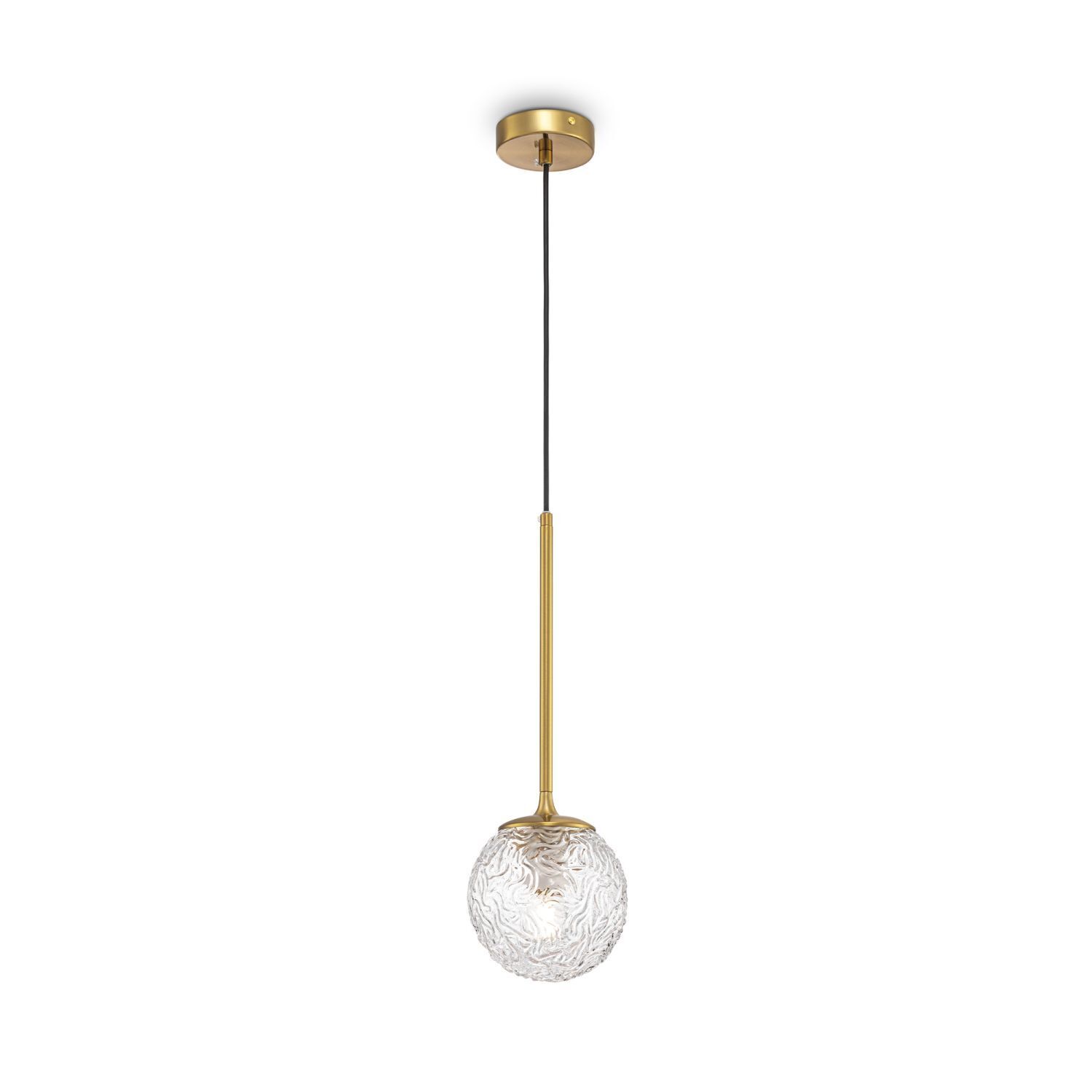 Hängelampe Glas Metall E27 Ø 15 cm rund H: max. 150 cm