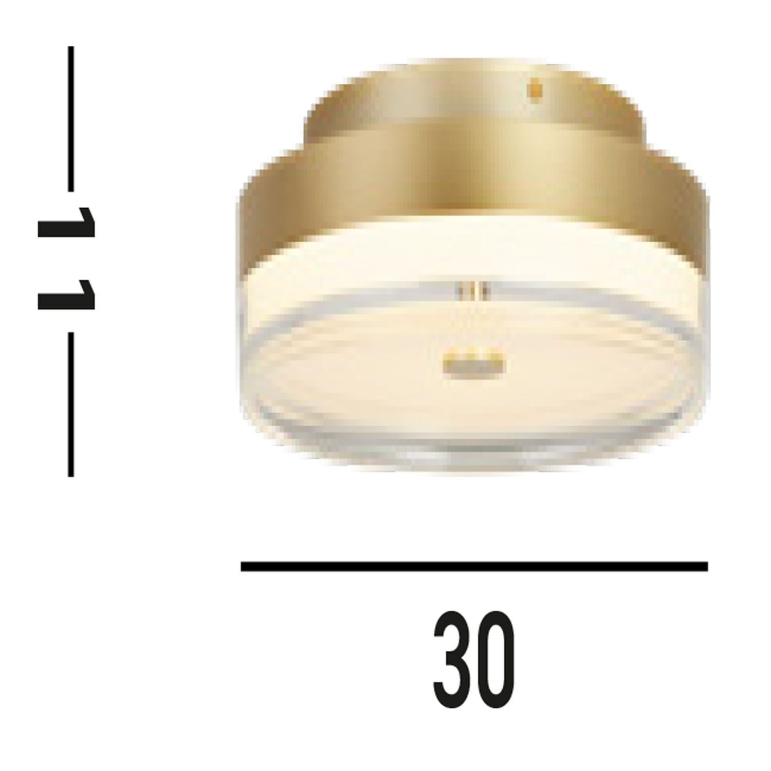 Runde LED Deckenlampe in Gold Metall Ø30 cm 3000 K 21 W
