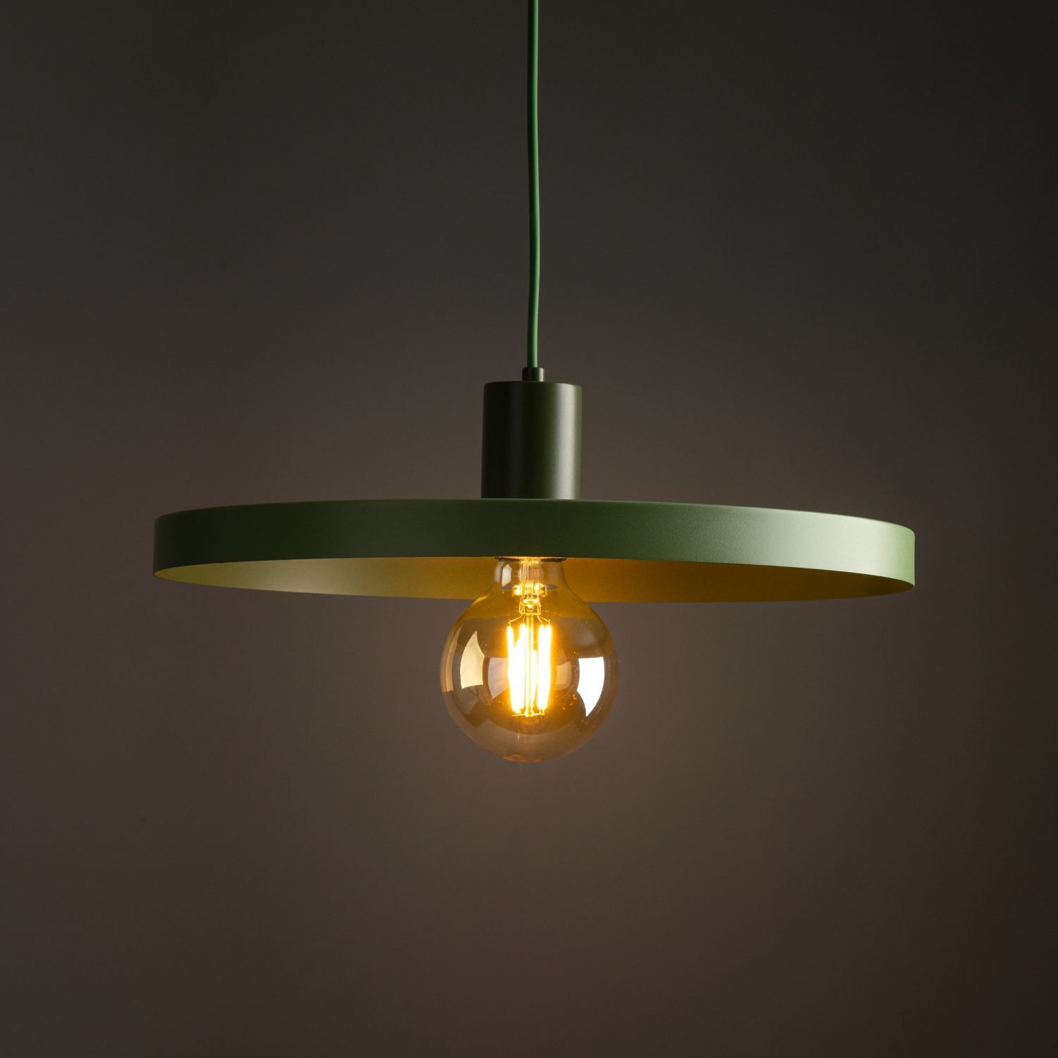 Grüne Hängelampe E27 Ø40 cm rund Vintage Metall