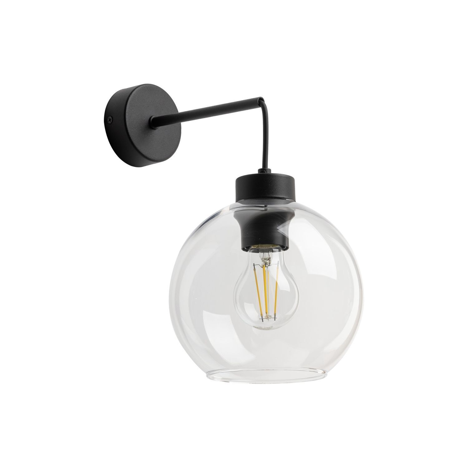 Wandlampe Kugel Schirm Glas E27 H: 28 cm B: 18 cm KALETE