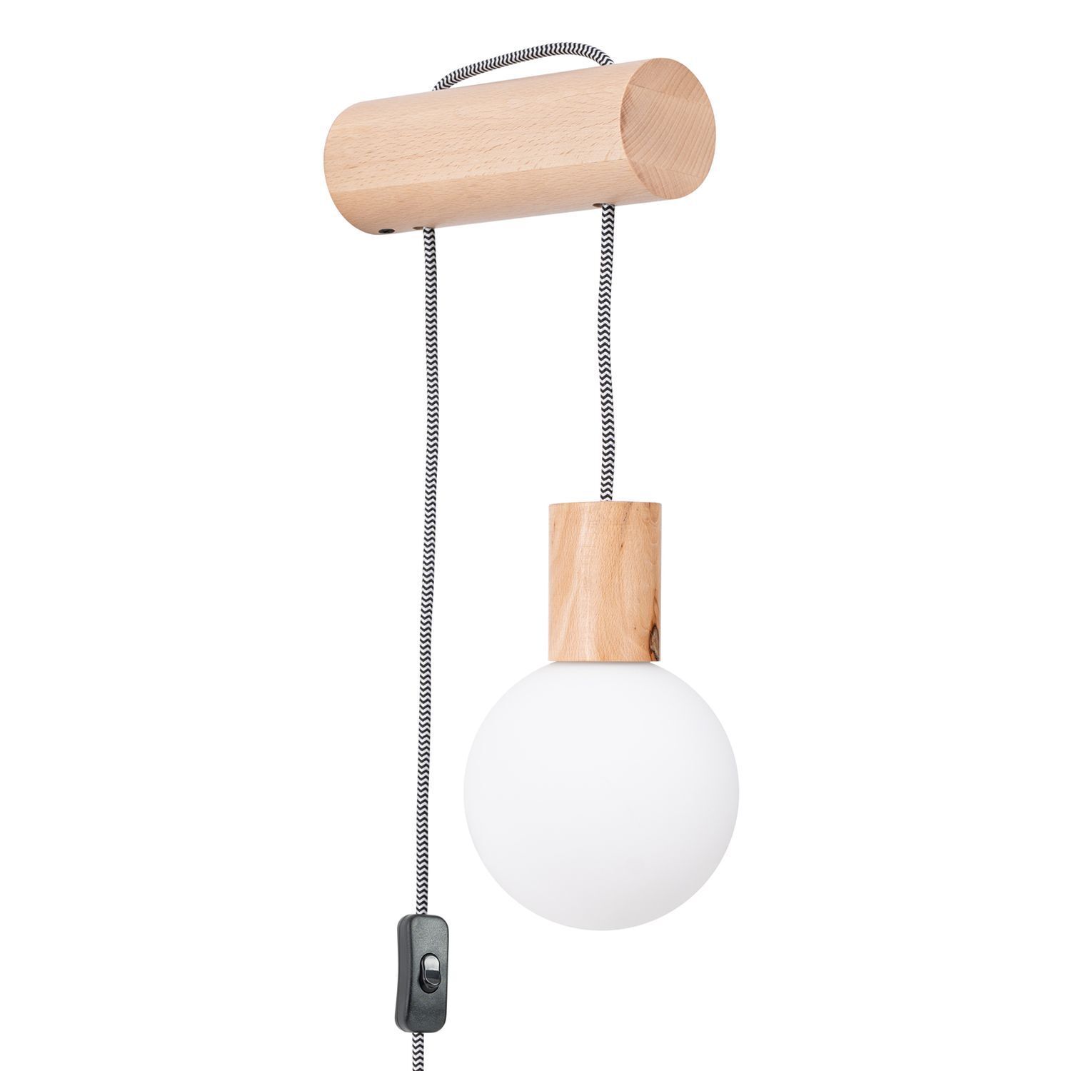 Wandleuchte Holz Glas Stecker Kabel Schalter G9 T:25 cm Leuchte, Pendelleuchte, Holz, Glühbirne, Kabeleinsatz