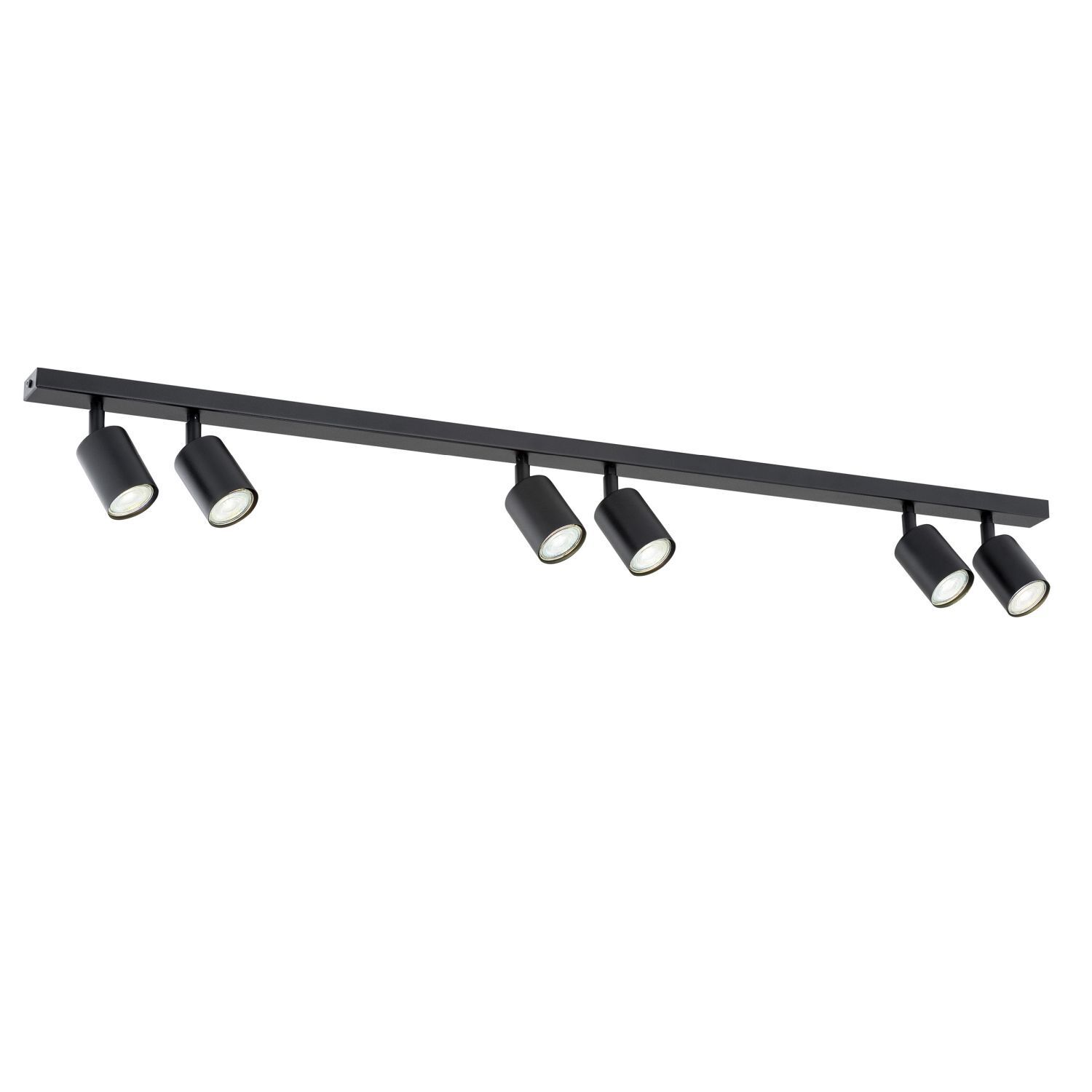 Deckenstrahler Metall 116 cm lang Schwarz GU10 6-flammig