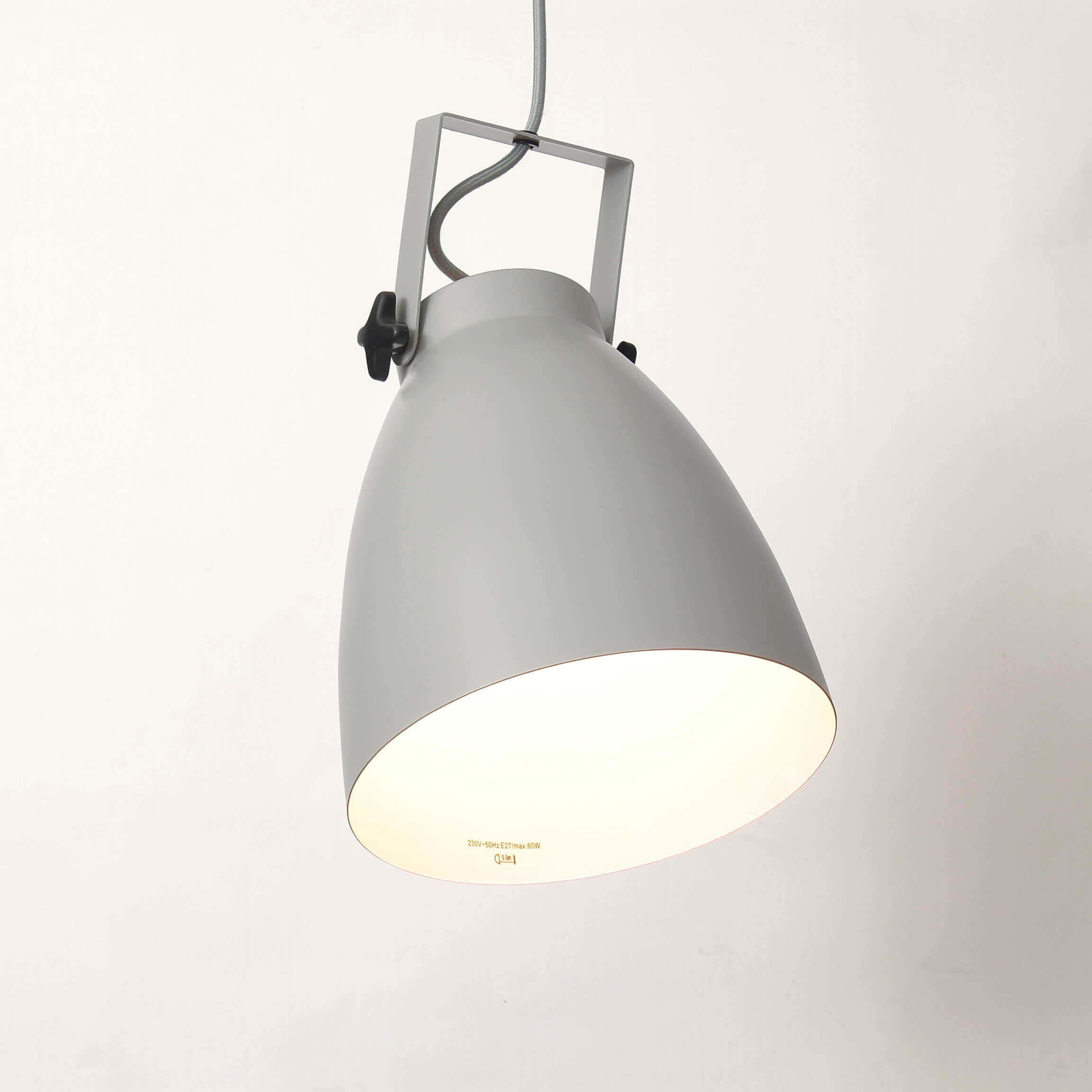 Hängelampe Metall in Grau E27 Ø 21 cm Industrial Lampe, Leuchte, Beleuchtung