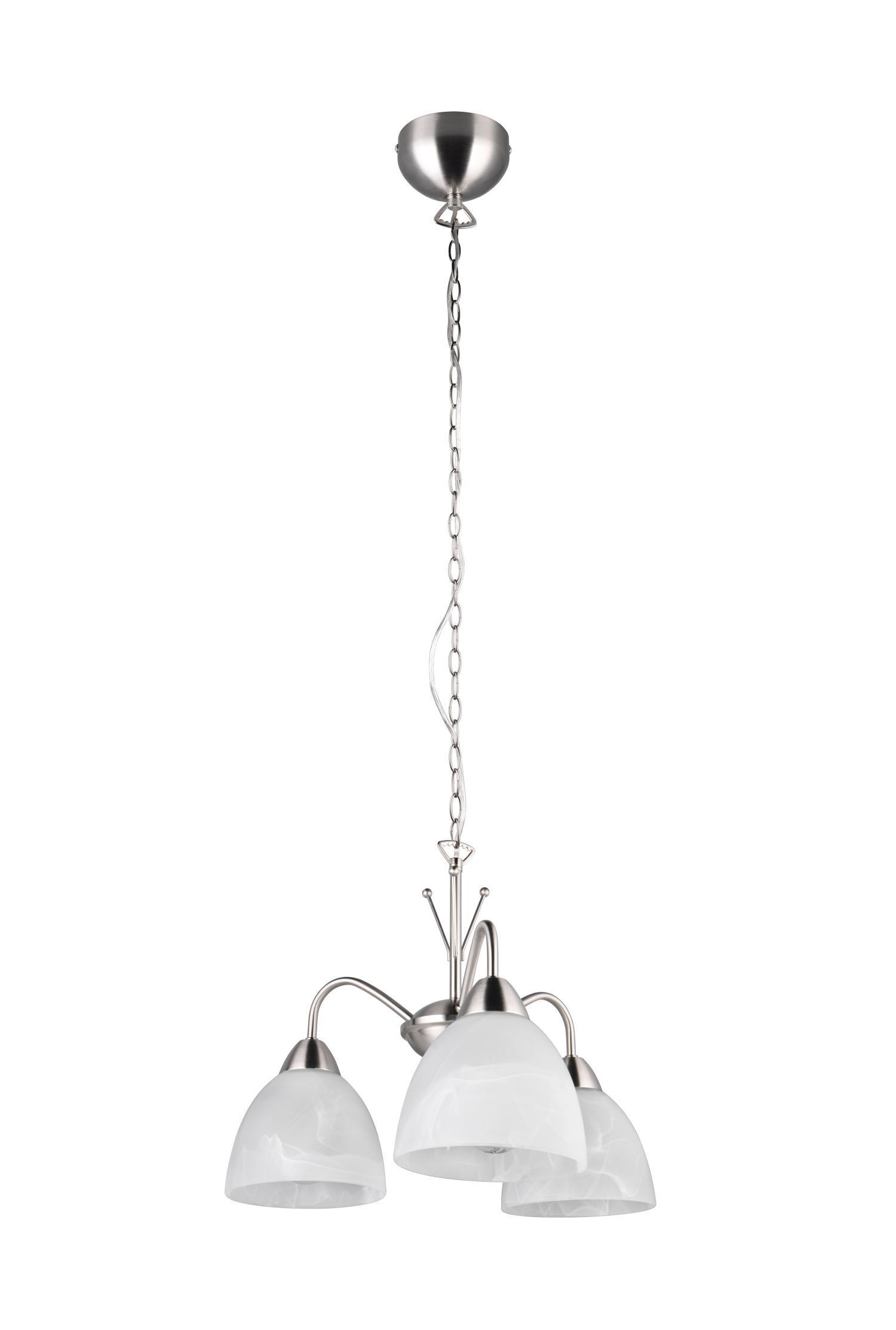 Blendarme Pendelleuchte Metall Glas Nickel Weiß E27