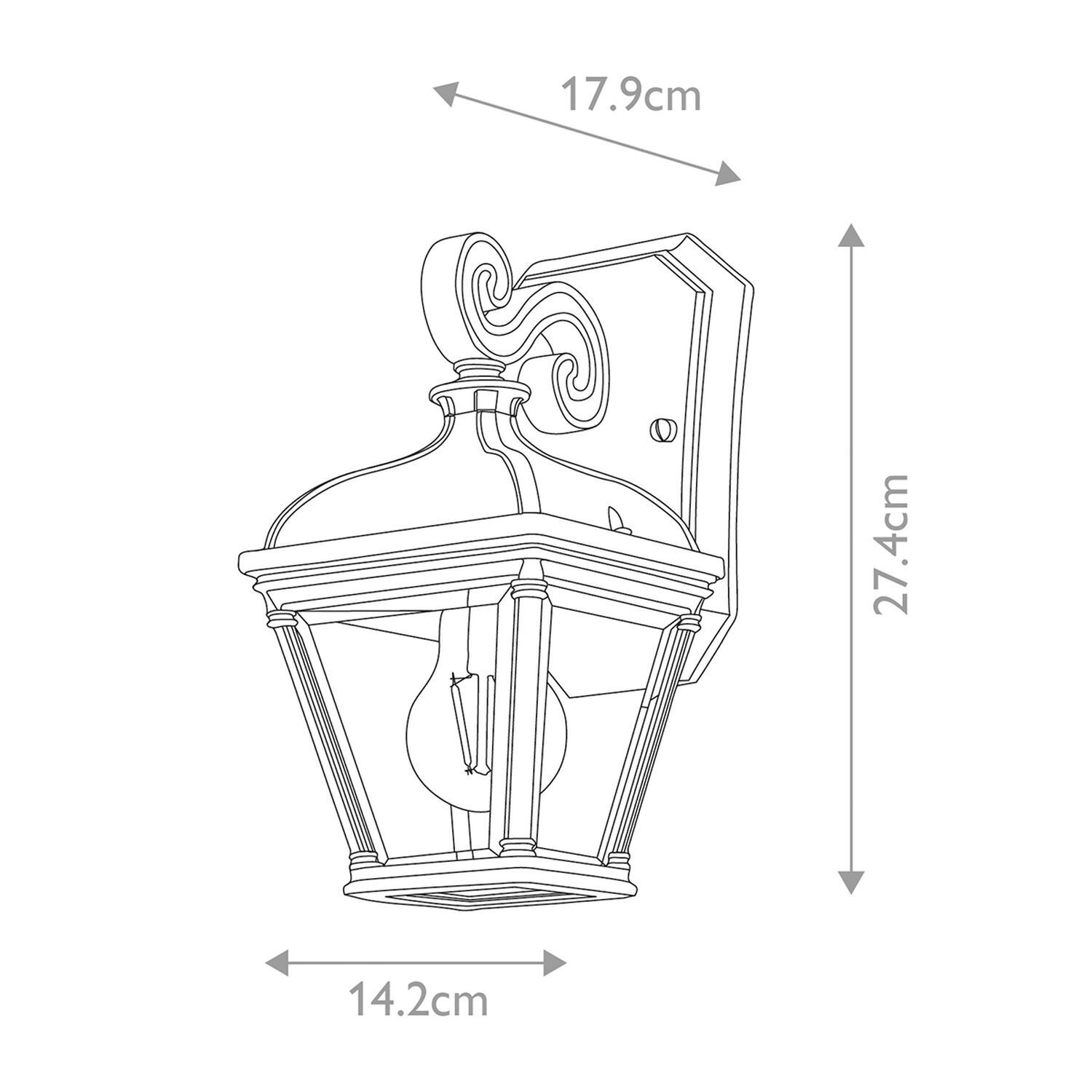 Wandlampe außen Aluminium Glas 27,4 cm hoch IP44 E27