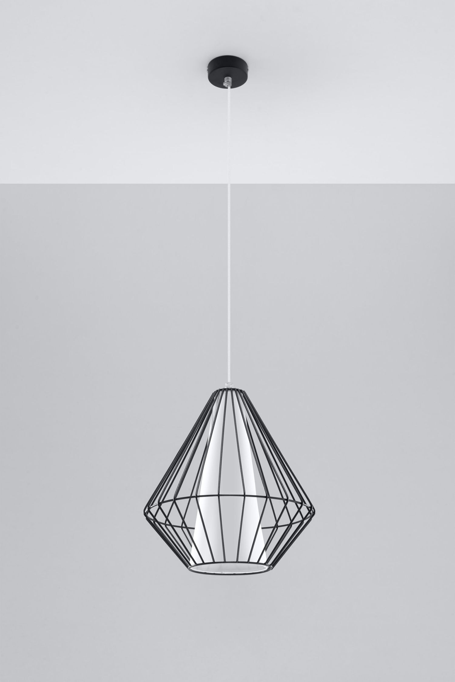 Hängelampe Schwarz Weiß geometrisch Ø 28 cm Modern E27