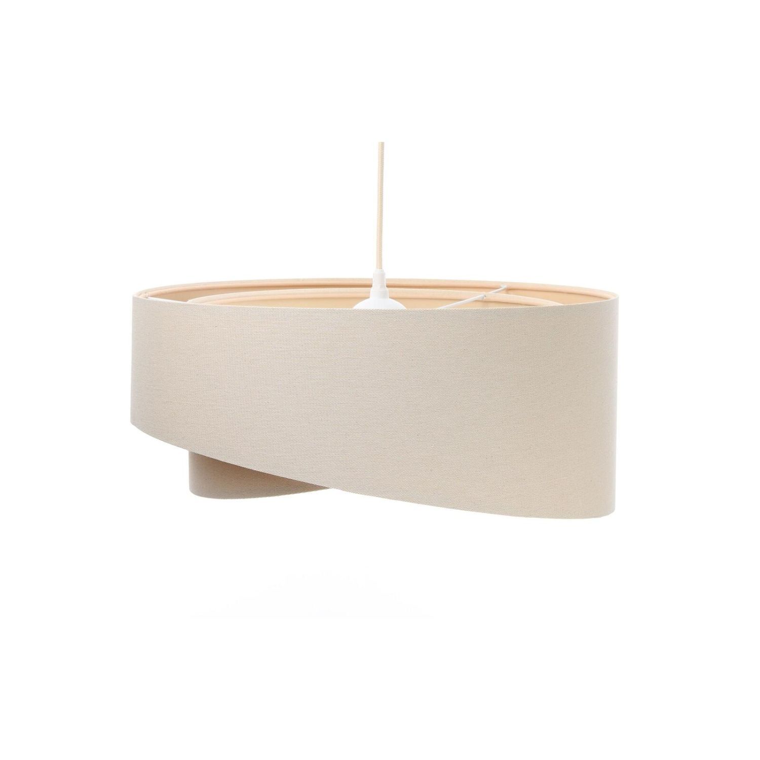 Hängeleuchte Creme Beige Leinen E27 rund Ø 50 cm