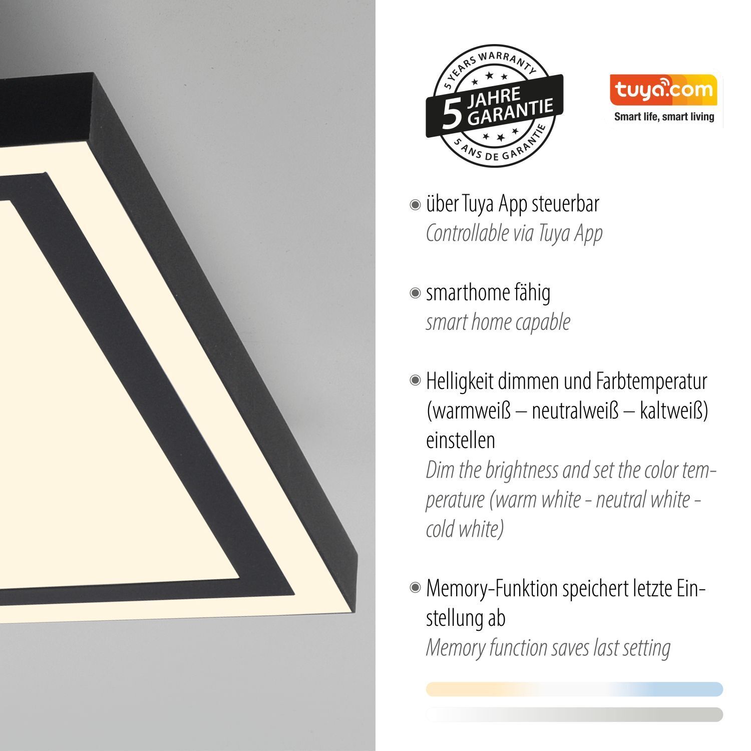 LED Deckenleuchte Fernbedienung 2700-5000 K dimmbar